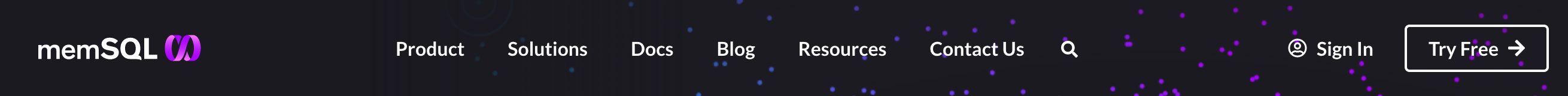 Memsql Header component screenshot