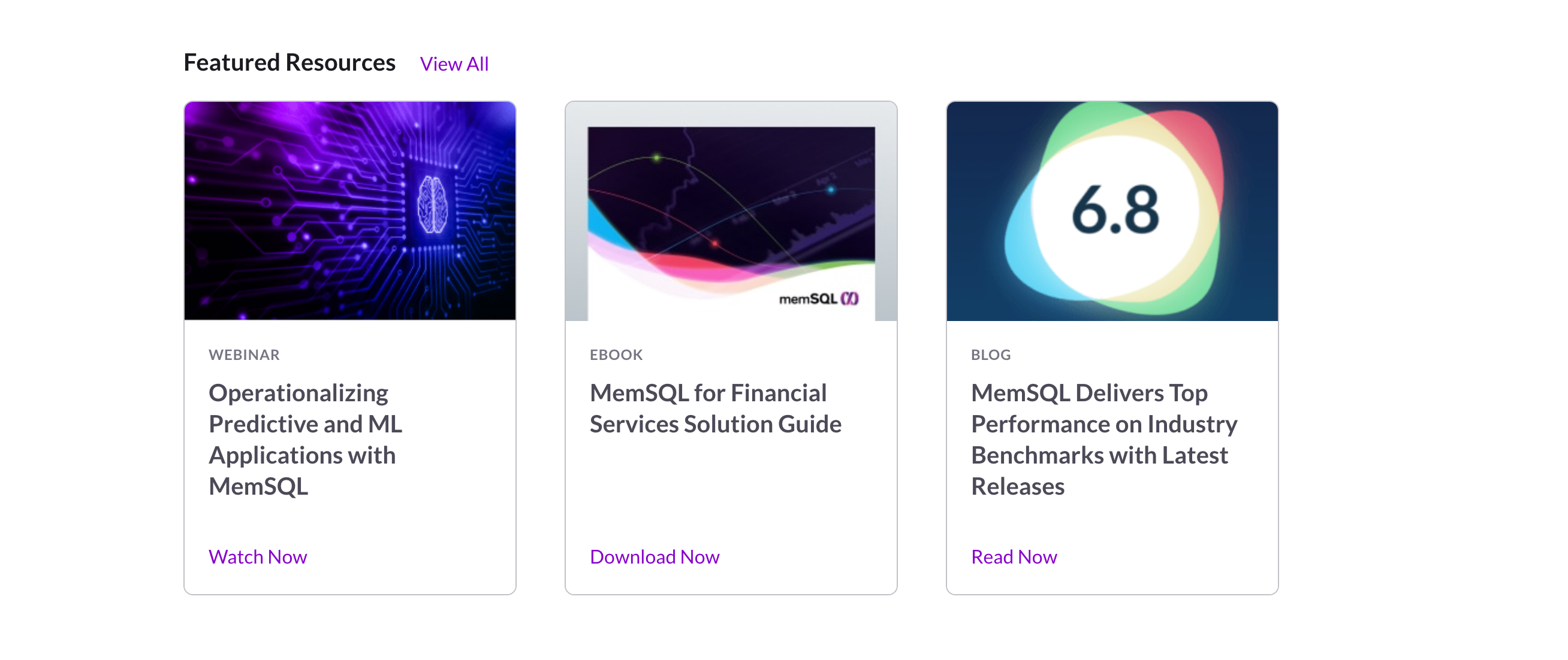 Memsql Blog component screenshot