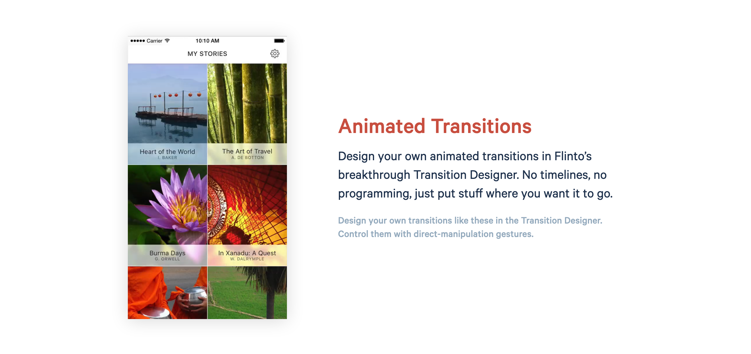 Flinto Content component screenshot
