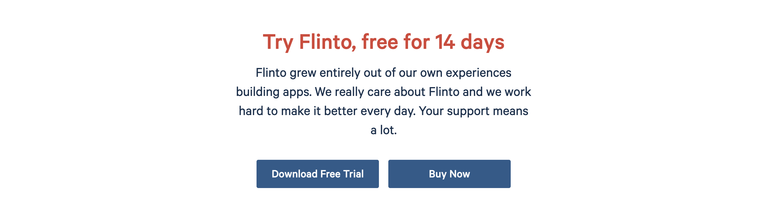 Flinto Call To Action component screenshot