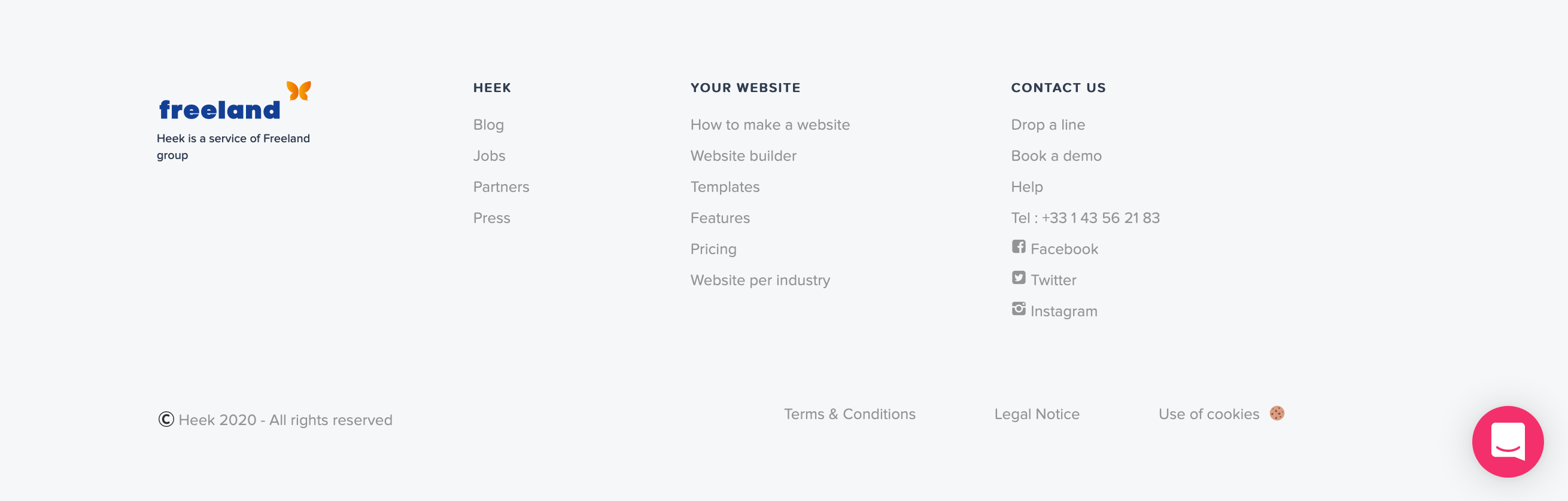 Heek Footer component screenshot