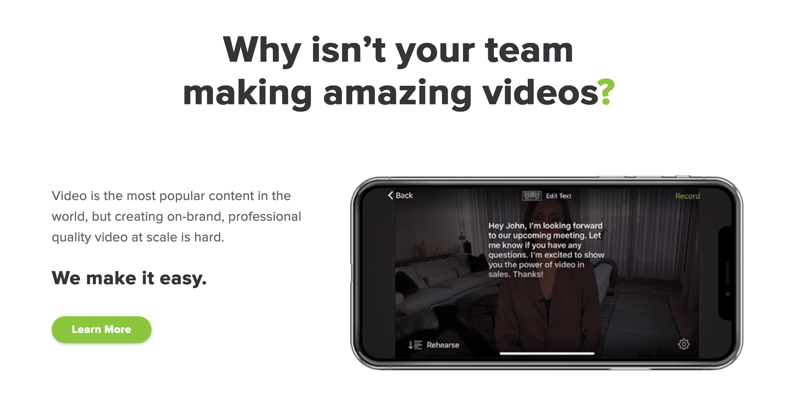 Videolicious Feature component screenshot