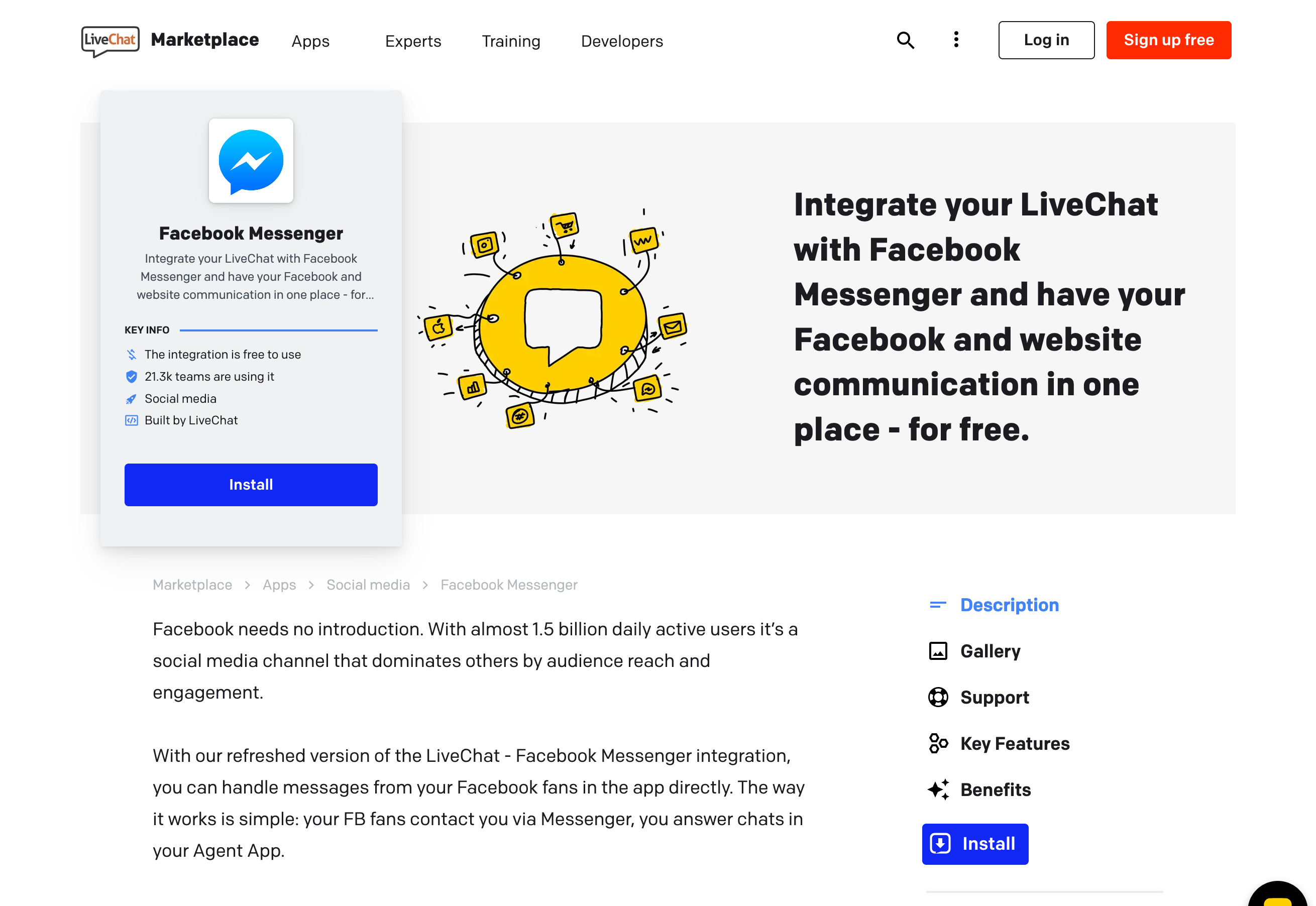 Livechat Hero component screenshot