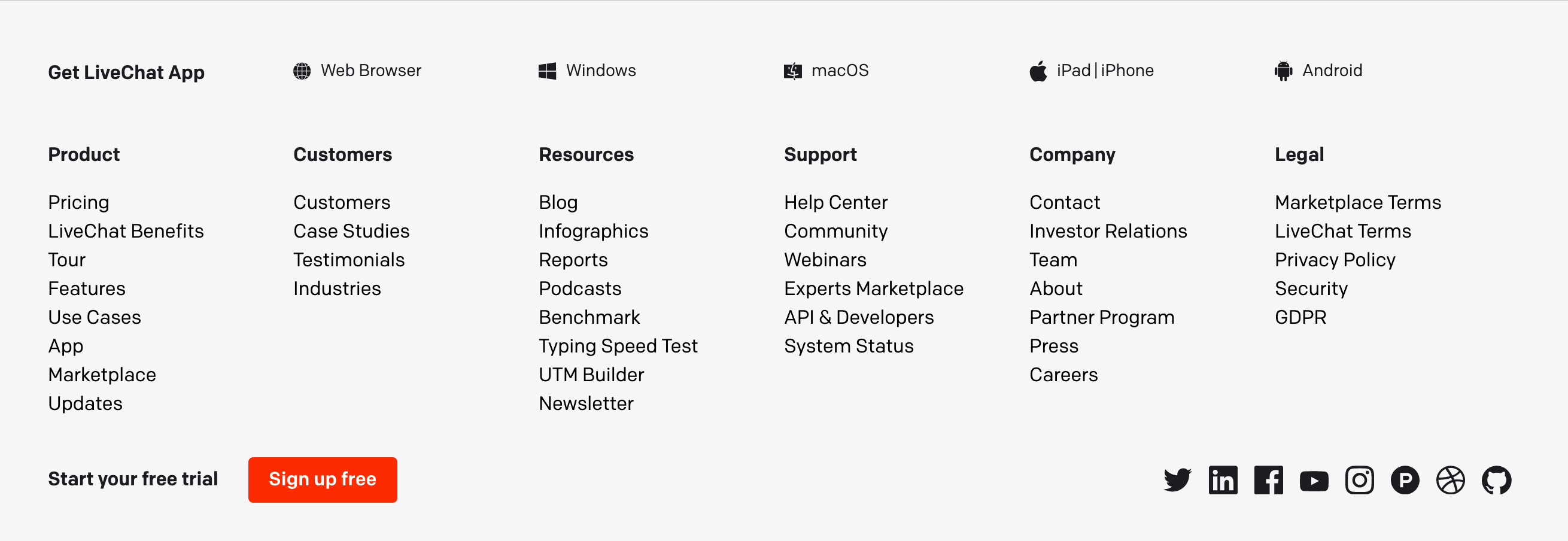 Livechat Footer component screenshot