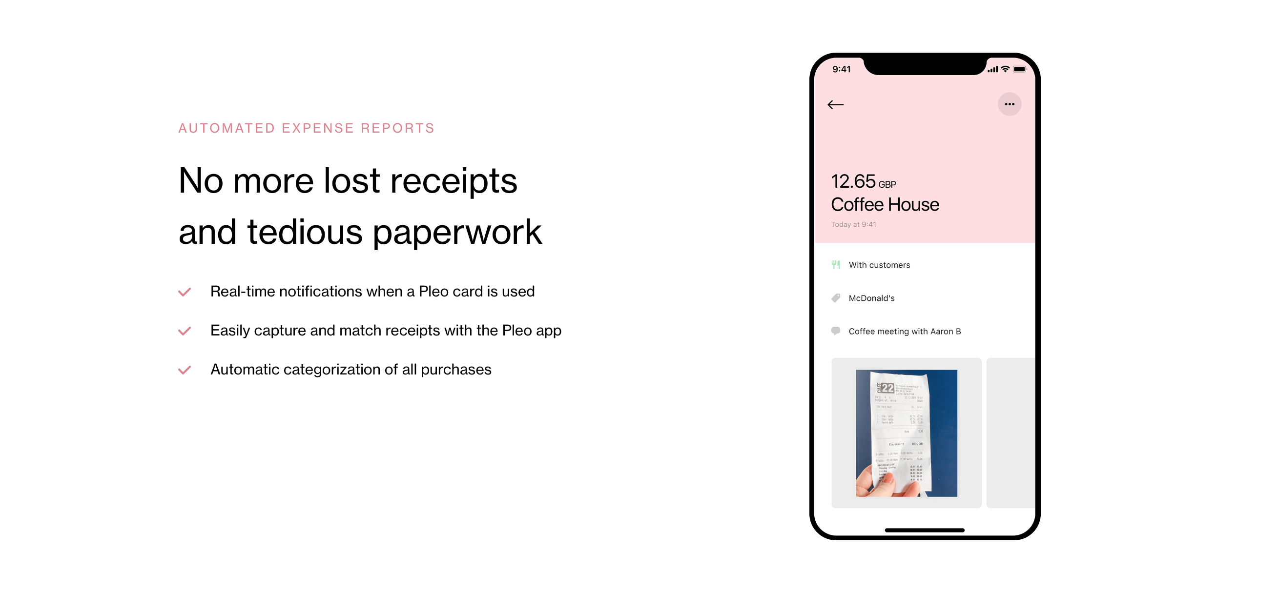 Pleo Feature component screenshot
