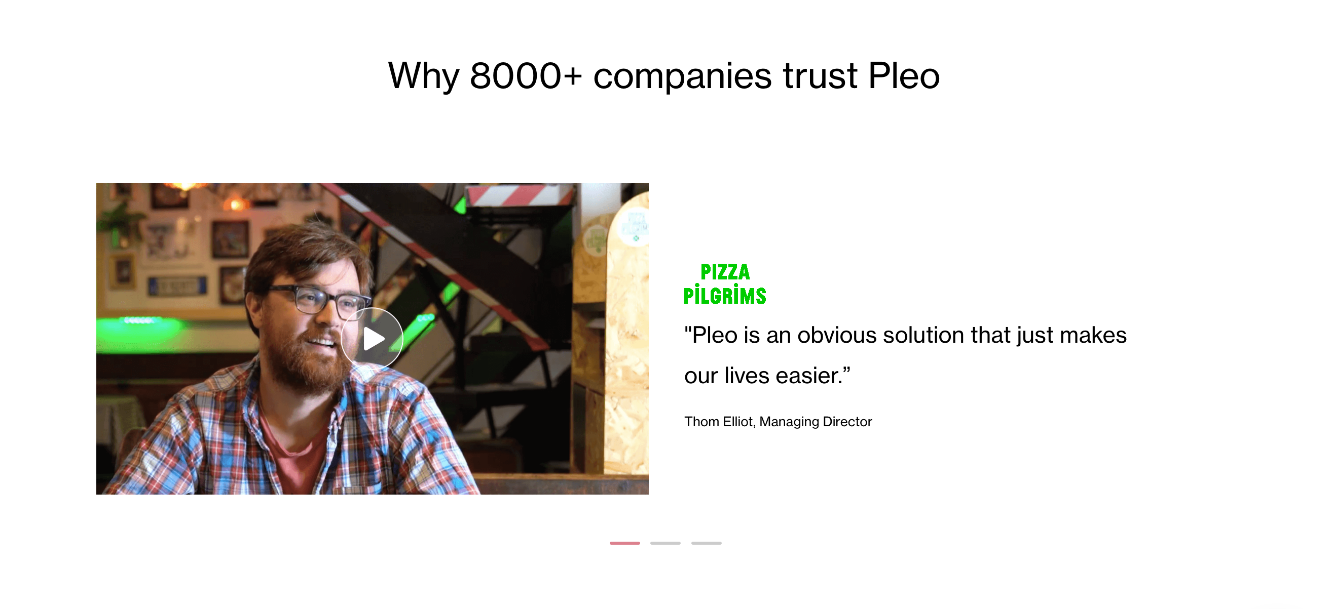 Pleo Testimonial component screenshot