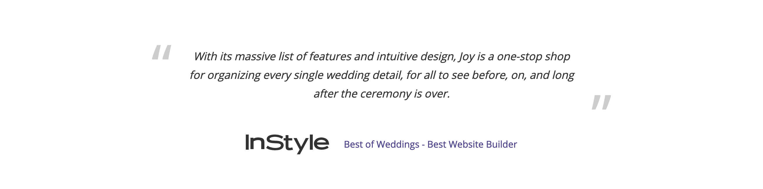 Withjoy Testimonial component screenshot