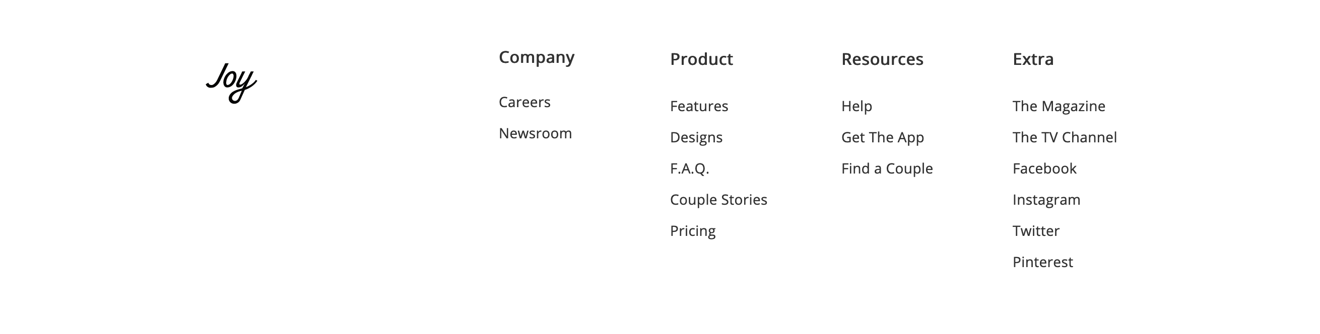 Withjoy Footer component screenshot