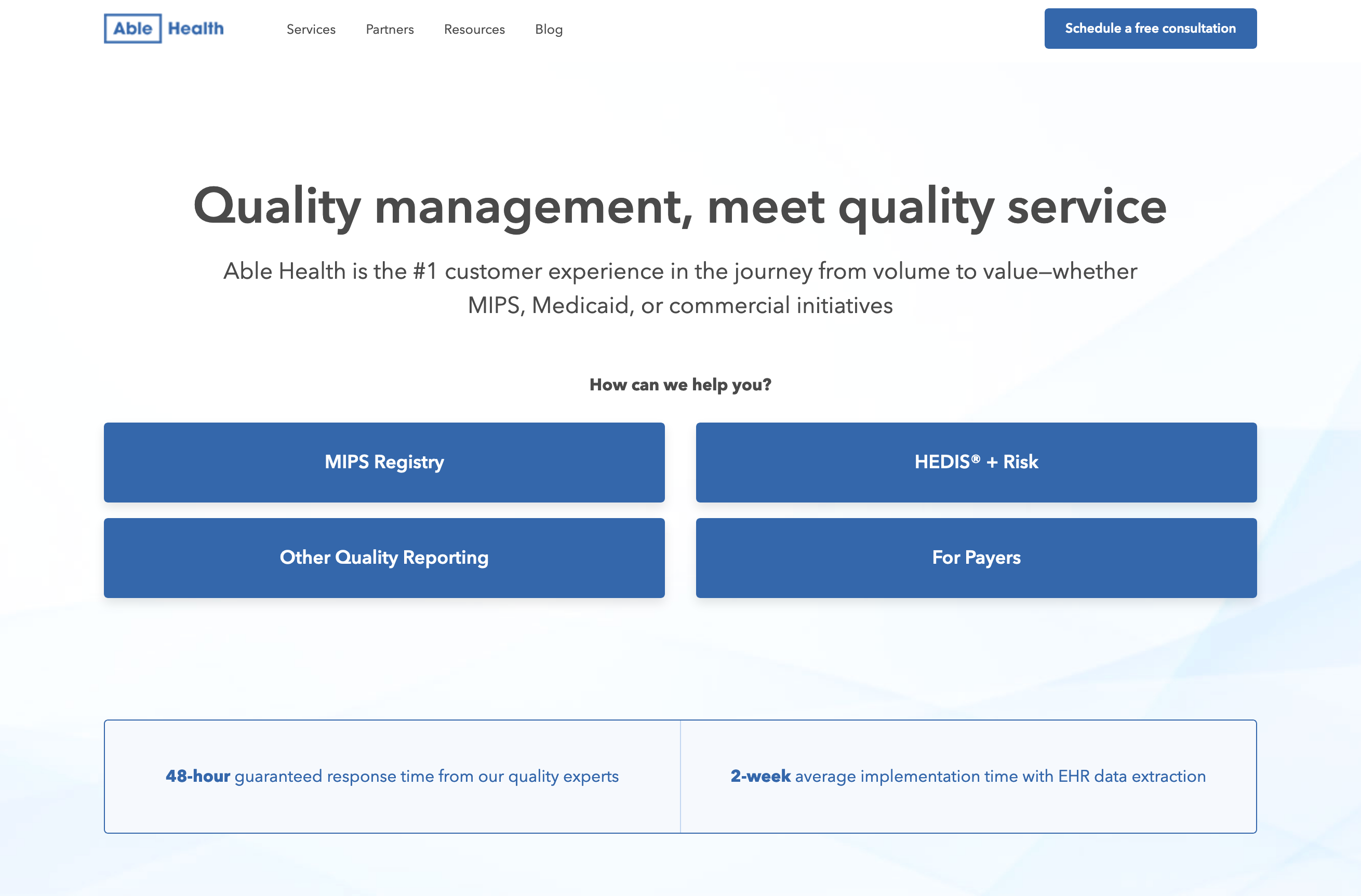 Ablehealth Hero component screenshot