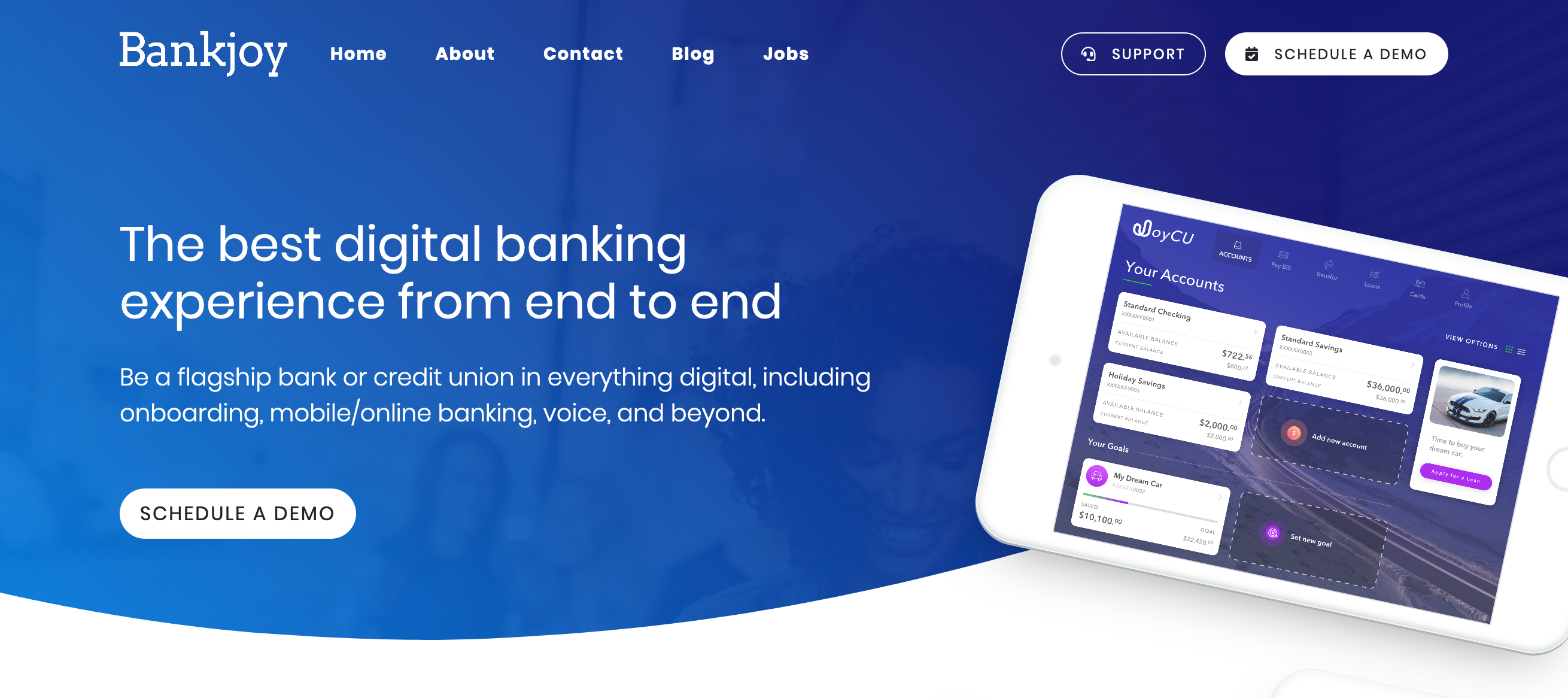 Bankjoy Hero component screenshot