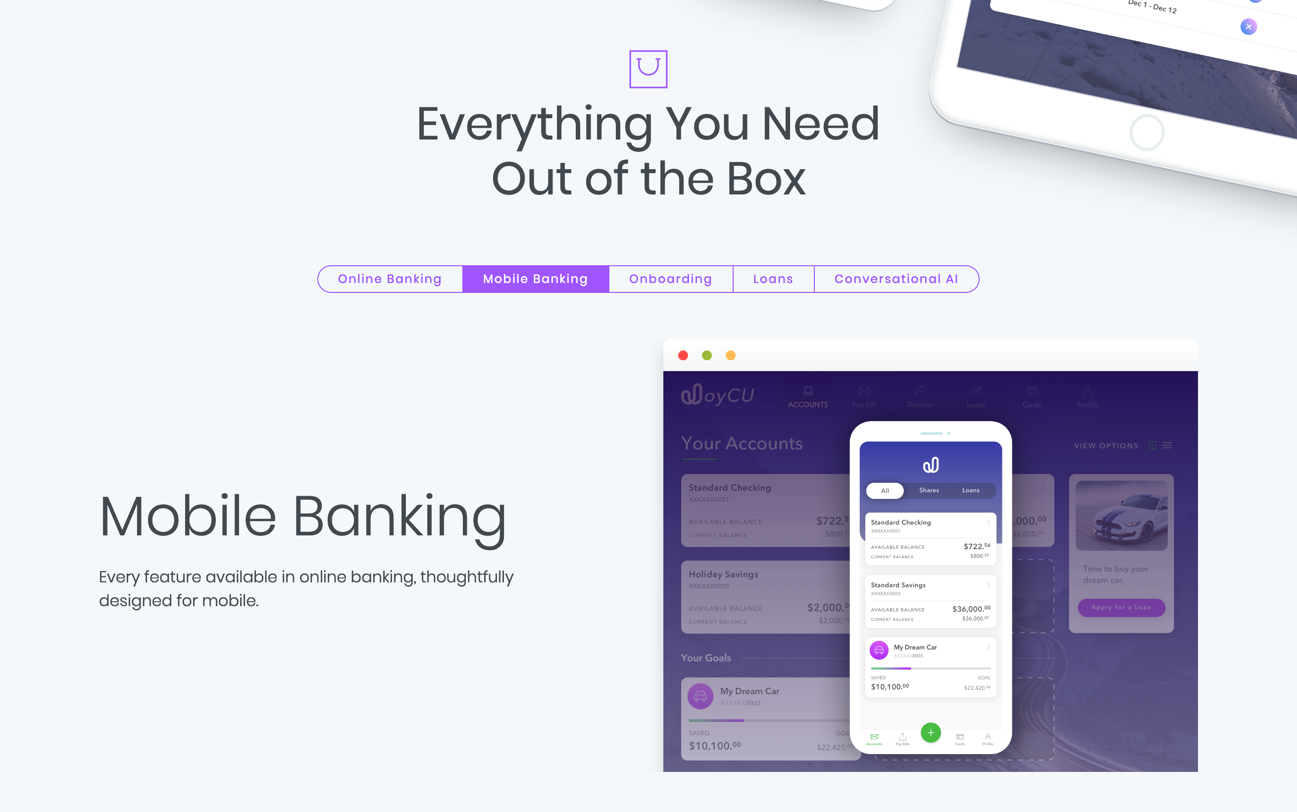 Bankjoy Feature component screenshot