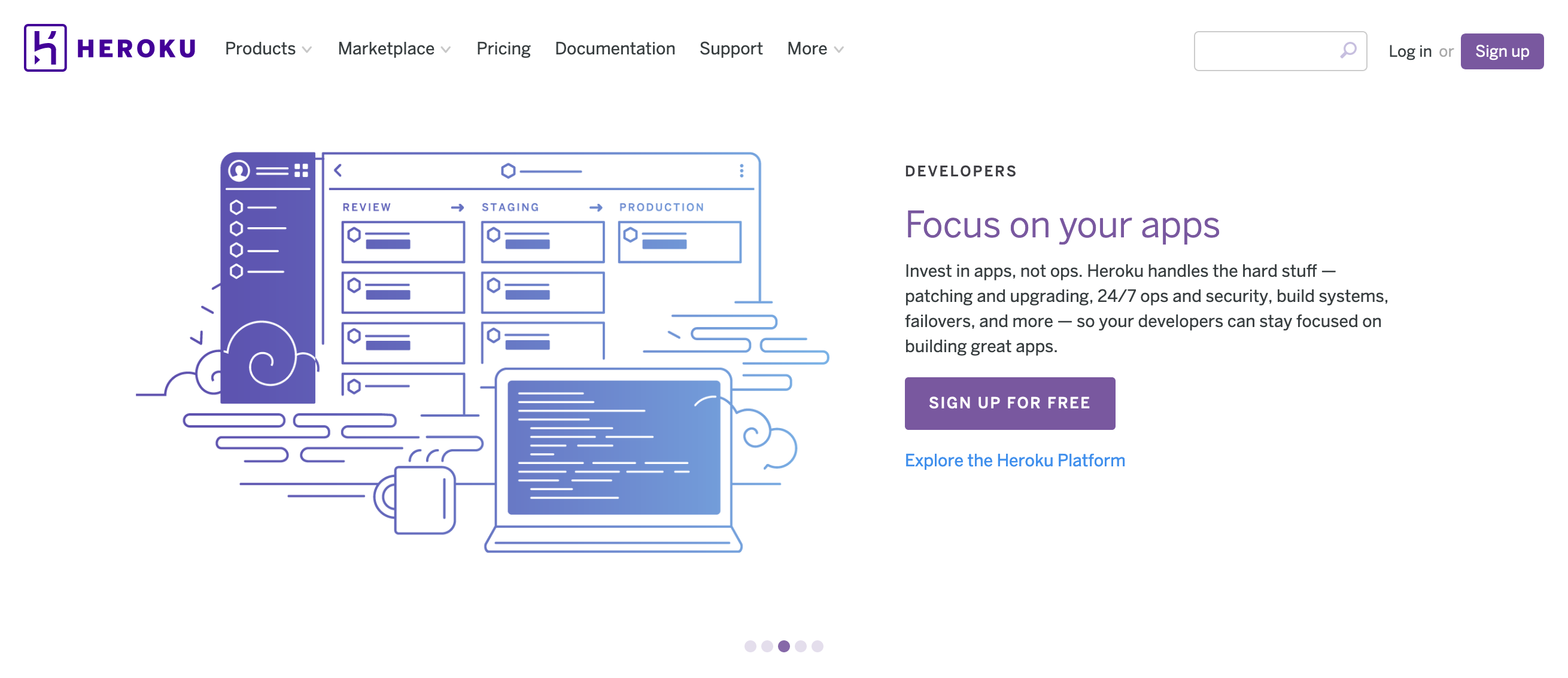 Heroku Hero component screenshot