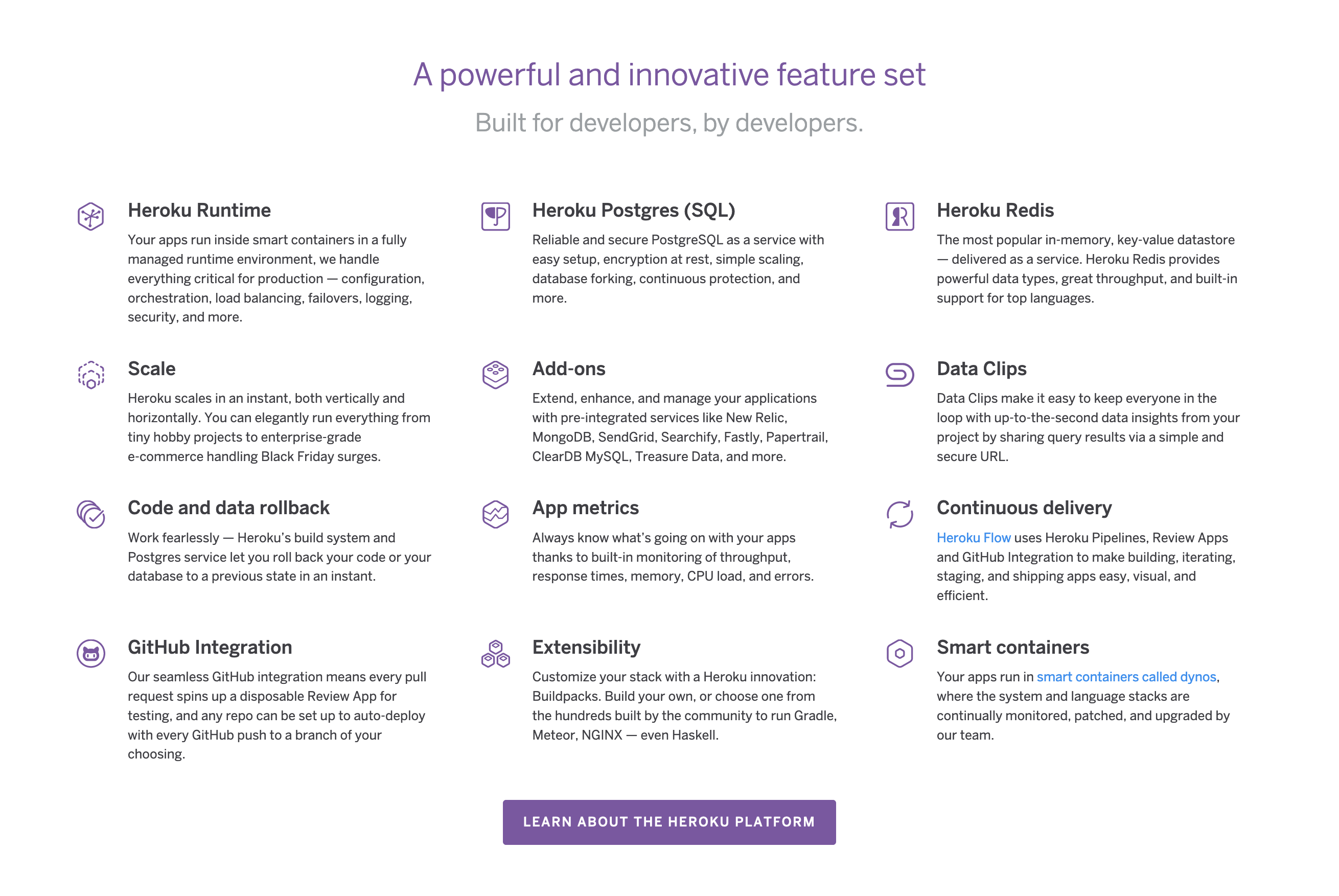 Heroku Feature component screenshot
