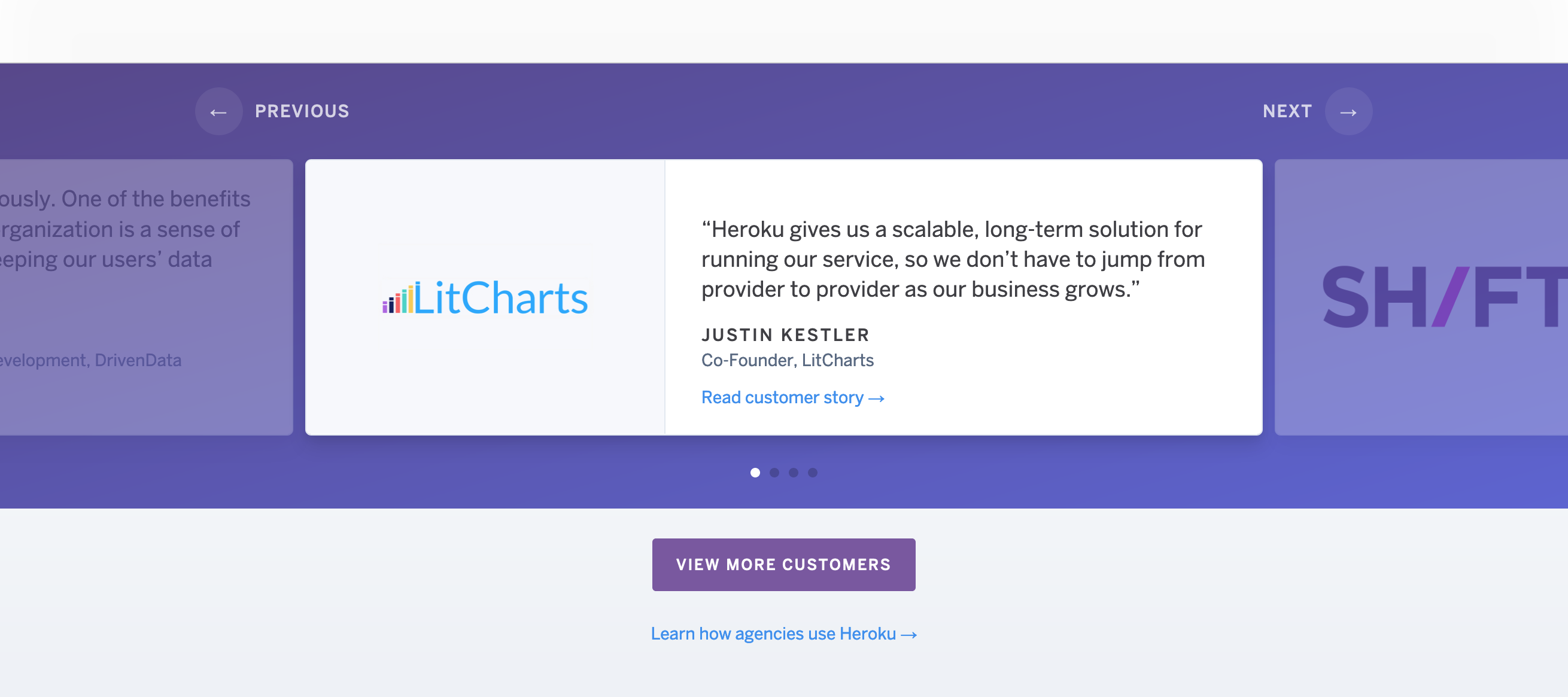 Heroku Testimonial component screenshot