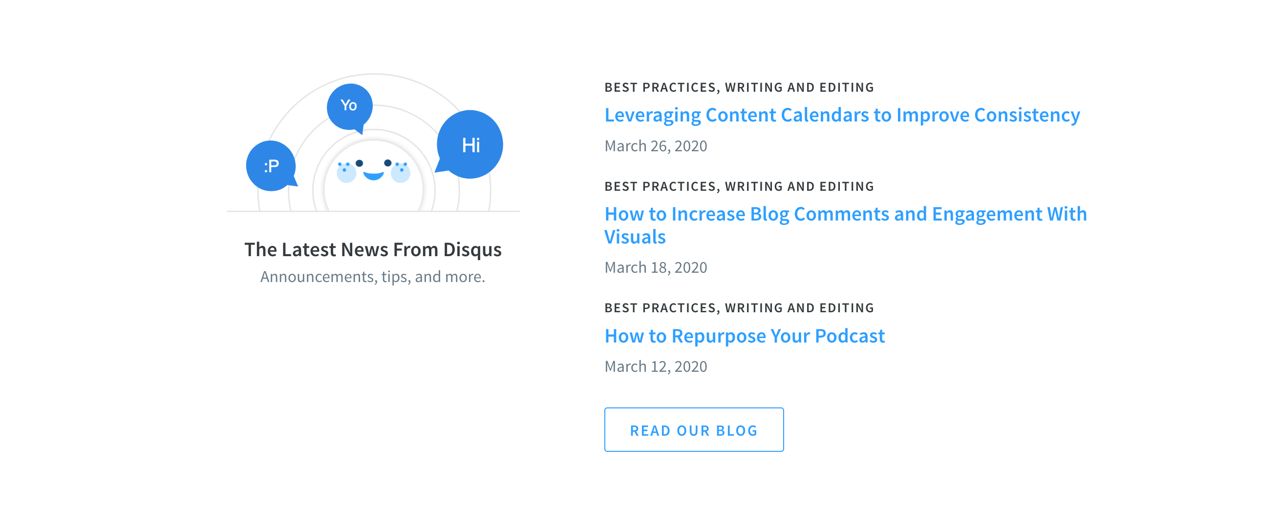 Disqus Blog component screenshot