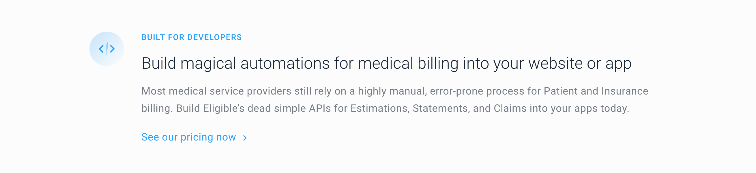 Eligible Feature component screenshot