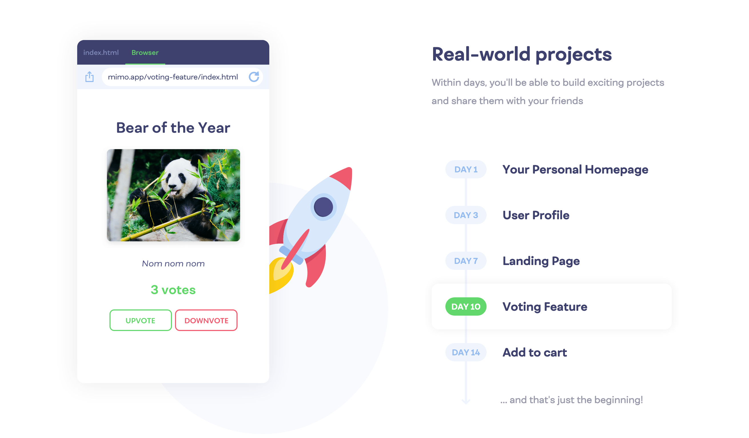 Getmimo Feature component screenshot