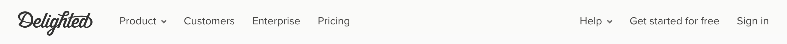 Delighted Header component screenshot
