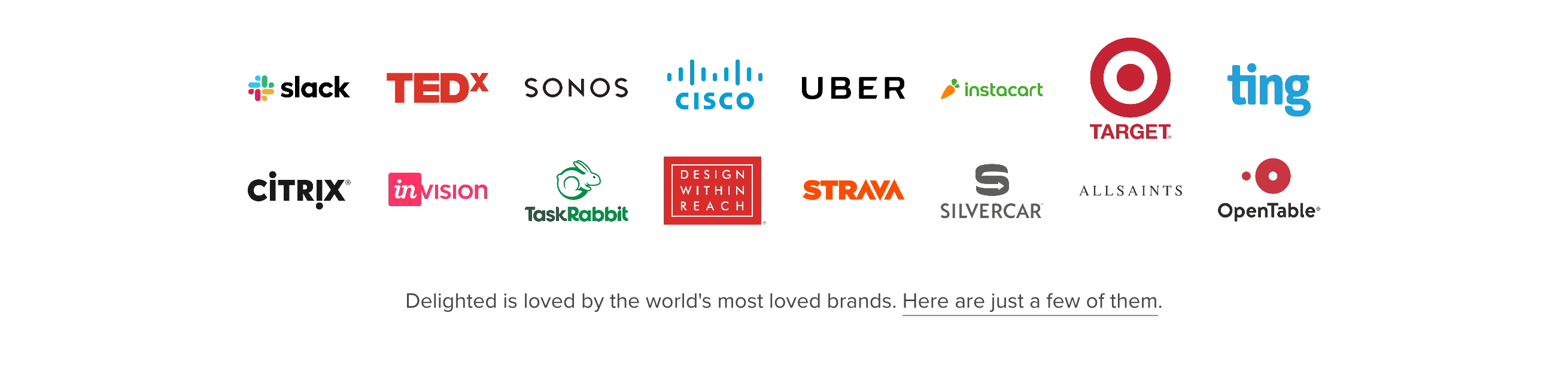 Delighted Logo Cloud component screenshot