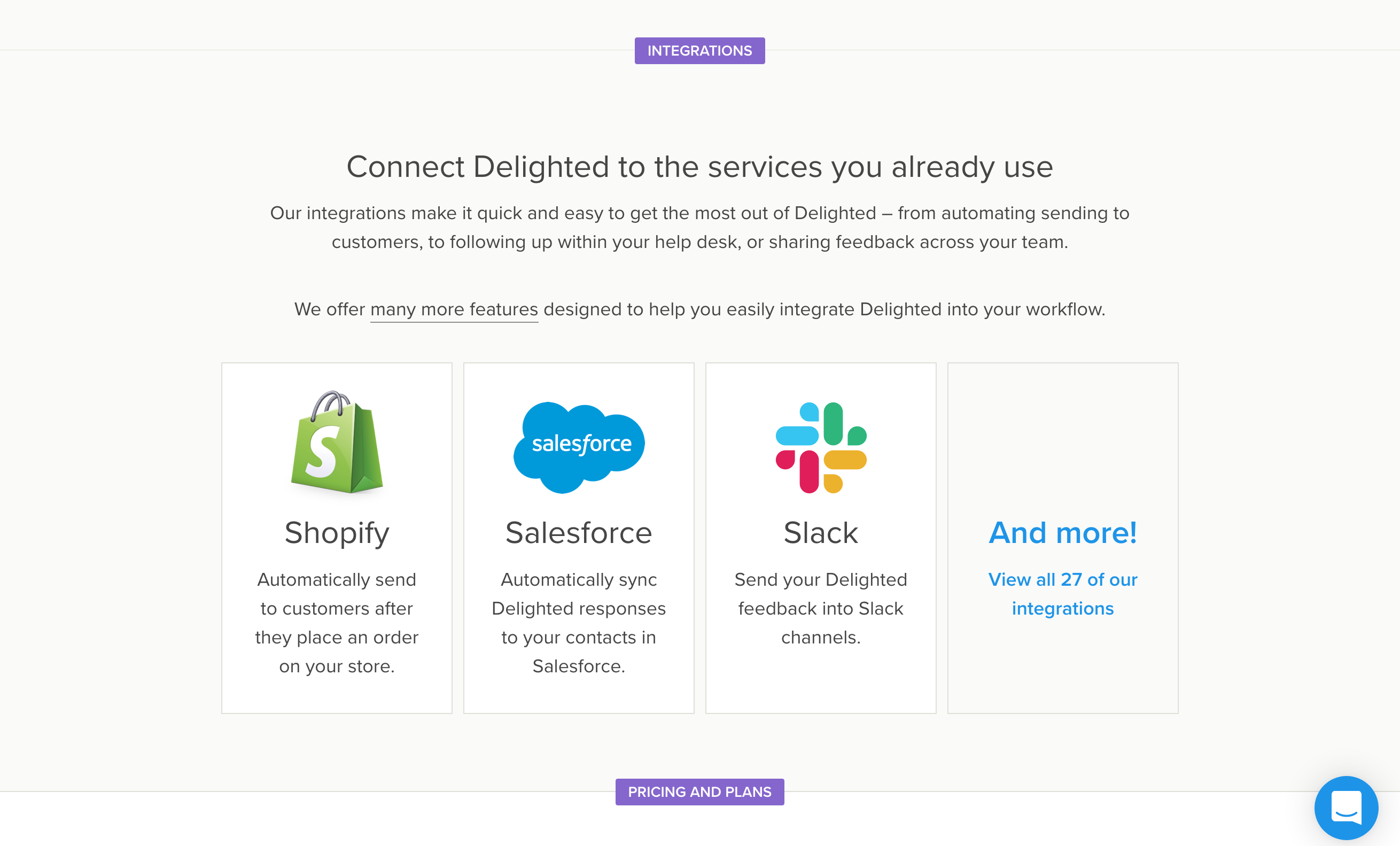 Delighted Intergrations component screenshot