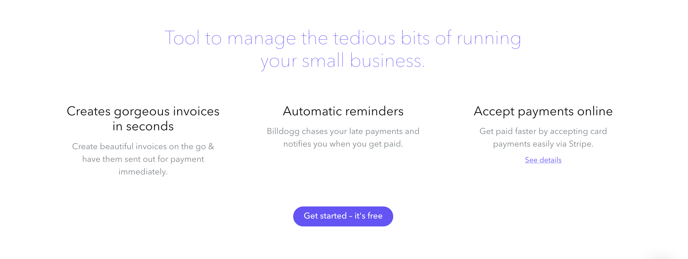 Billdogg Feature component screenshot