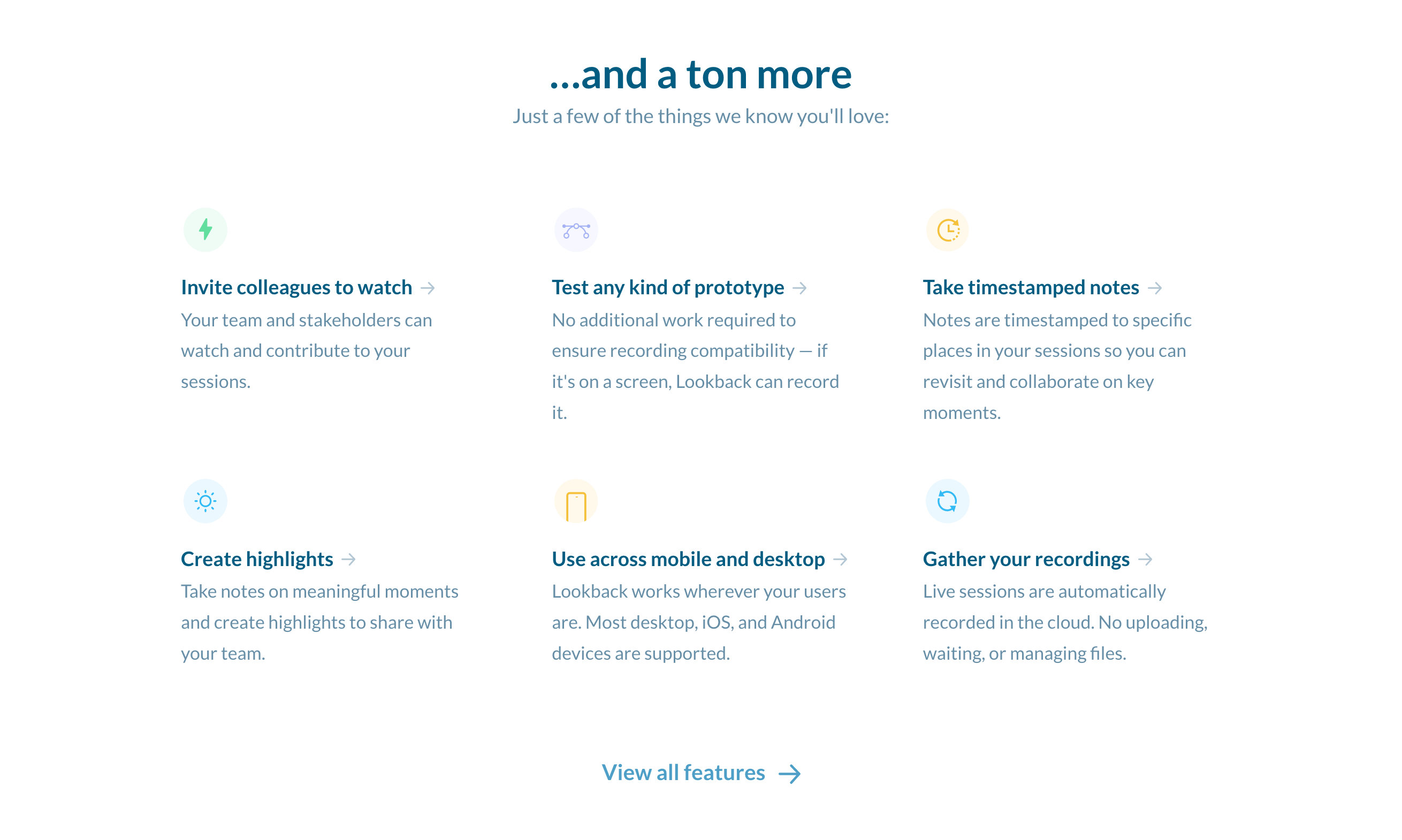 Lookback Feature component screenshot
