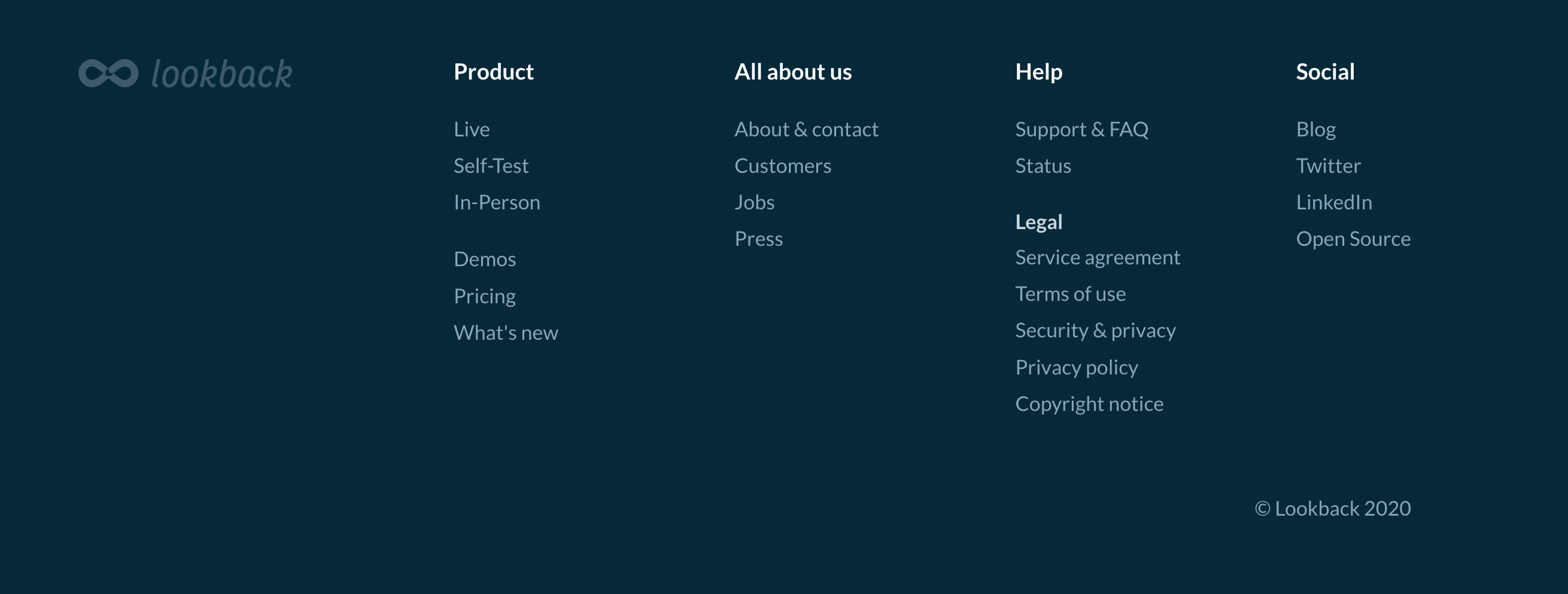 Lookback Footer component screenshot