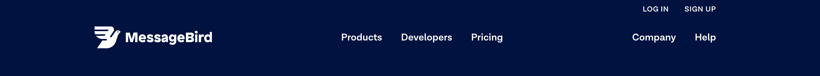 Messagebird Header component screenshot