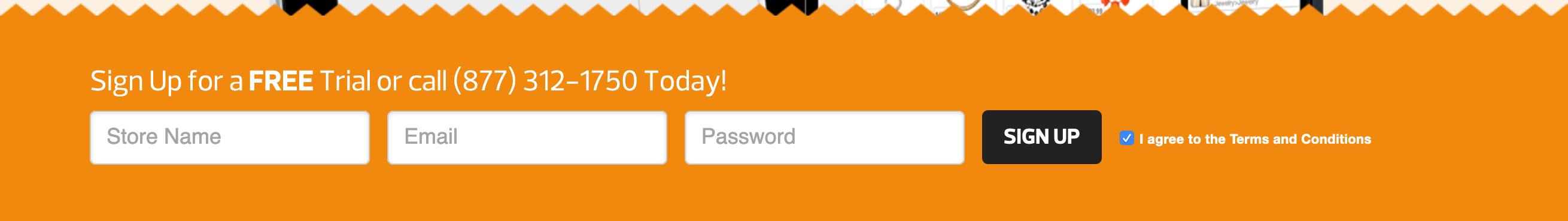 Cashierlive Signup component screenshot