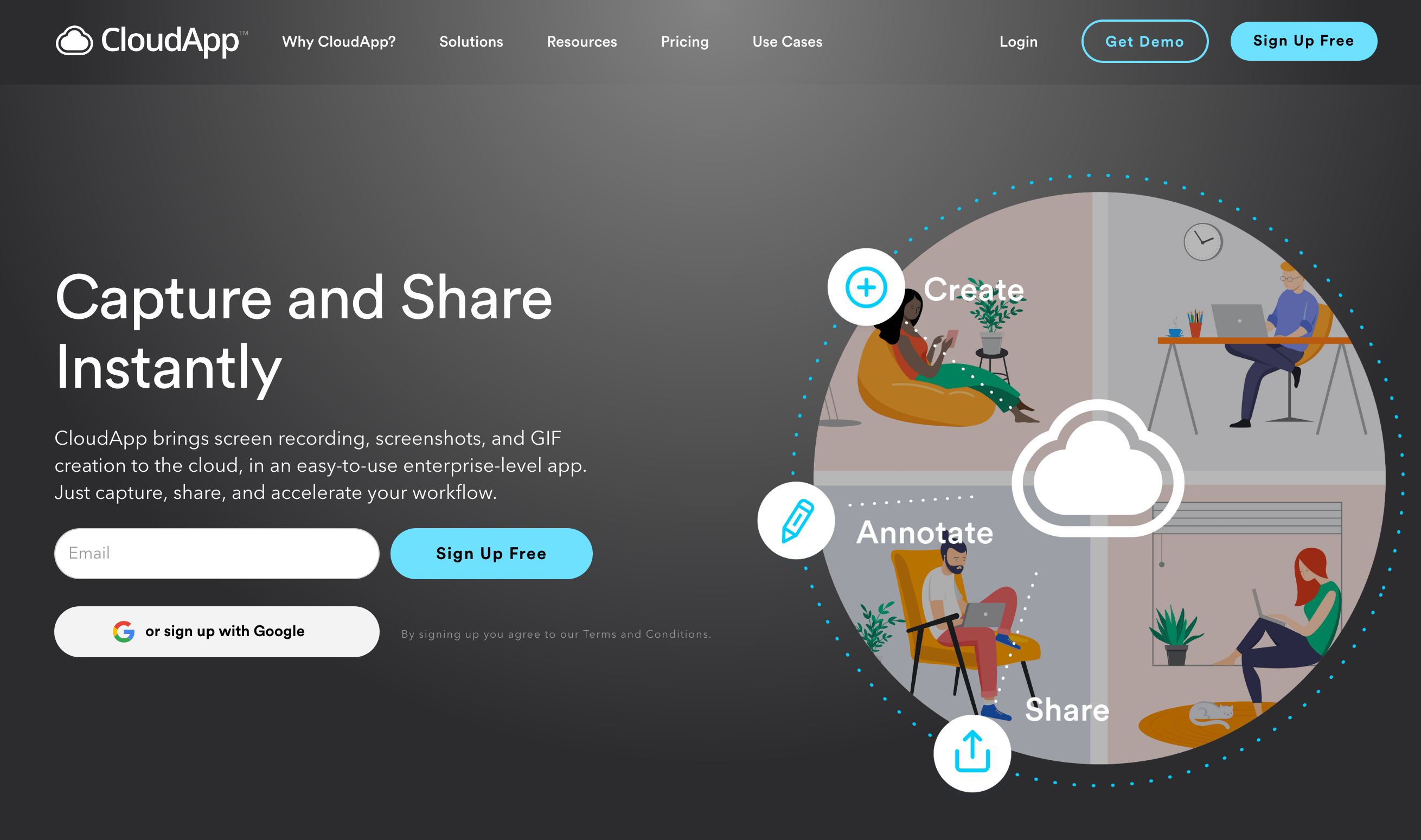 Getcloudapp Hero component screenshot