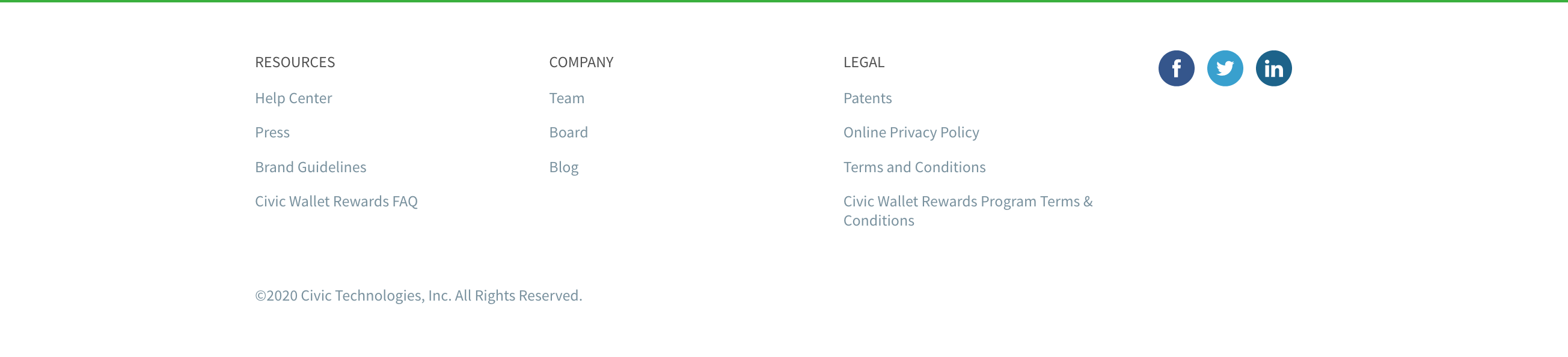Civic Footer component screenshot