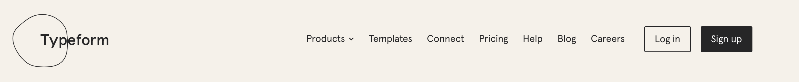 Typeform Header component screenshot
