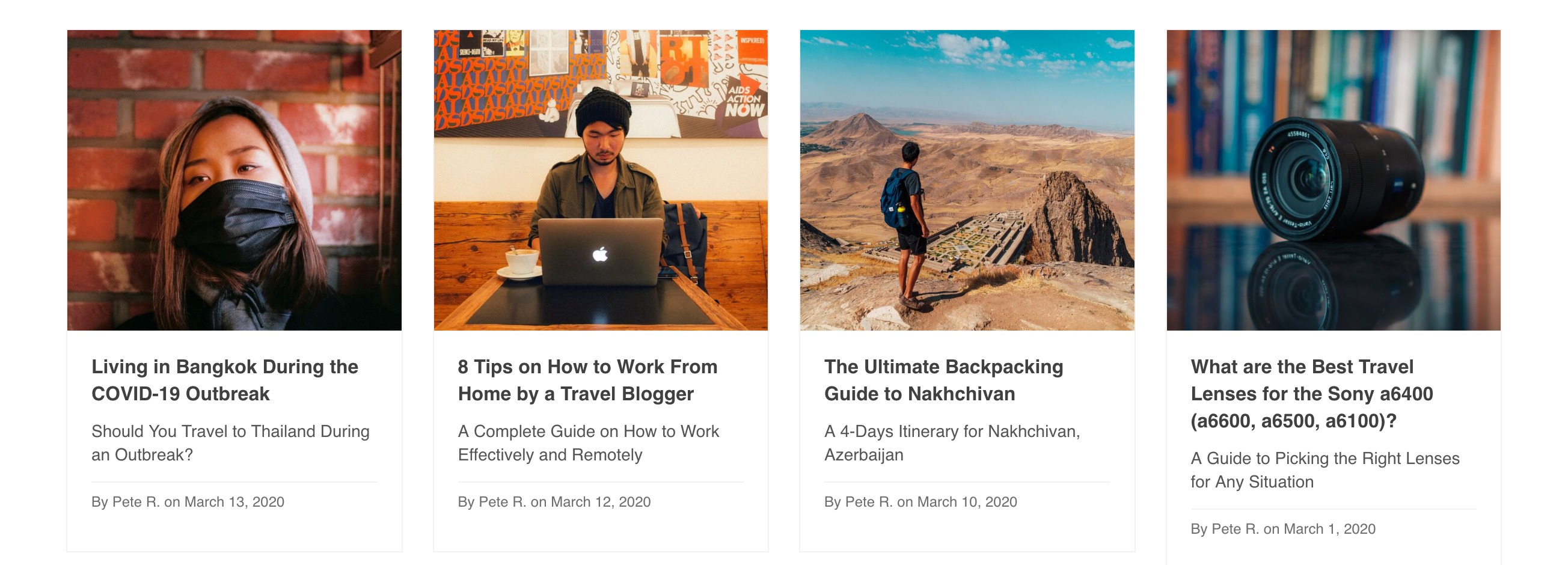 Bucketlistly Blog component screenshot