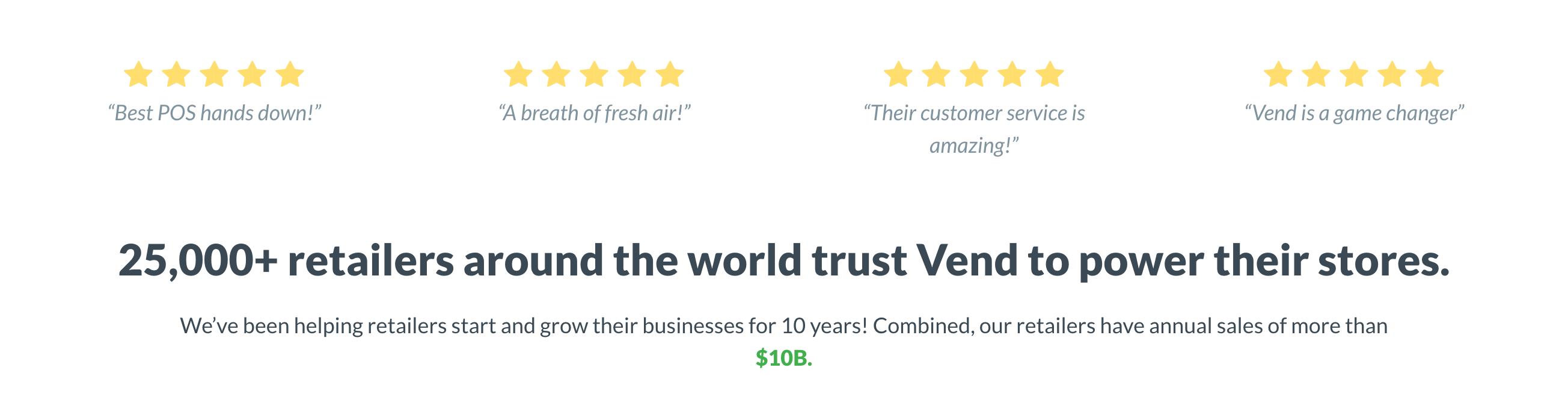 Vendhq Testimonial component screenshot