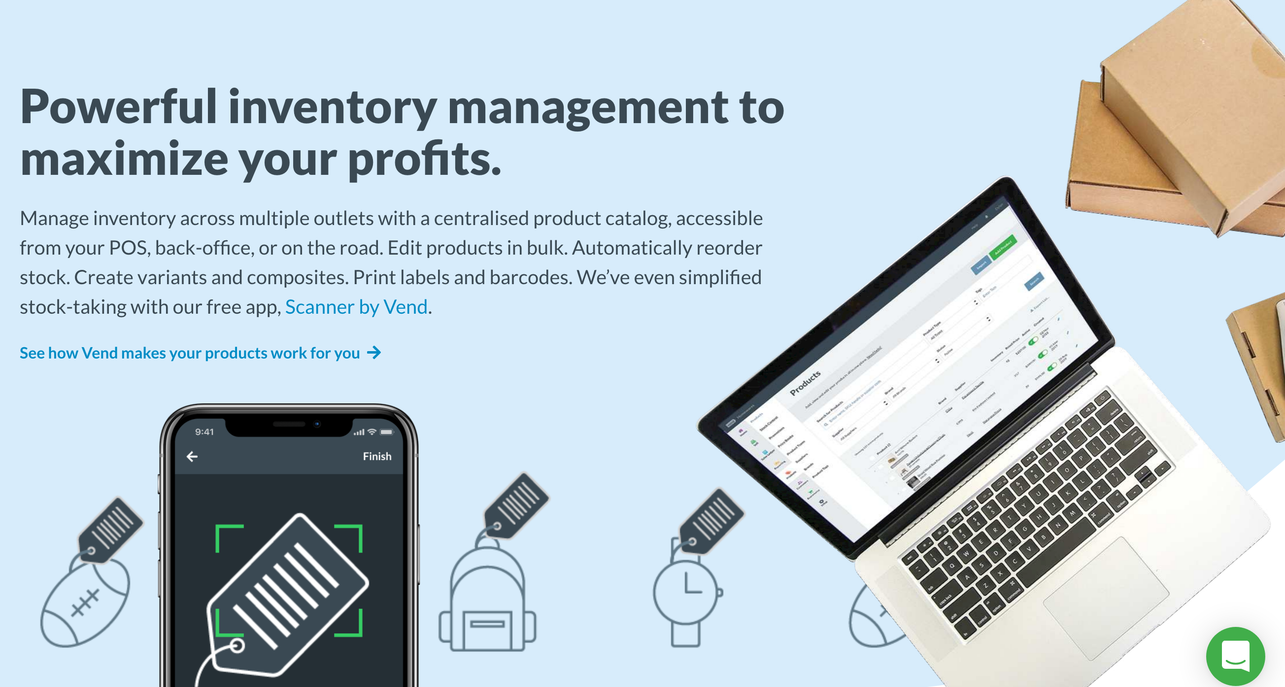 Vendhq Feature component screenshot
