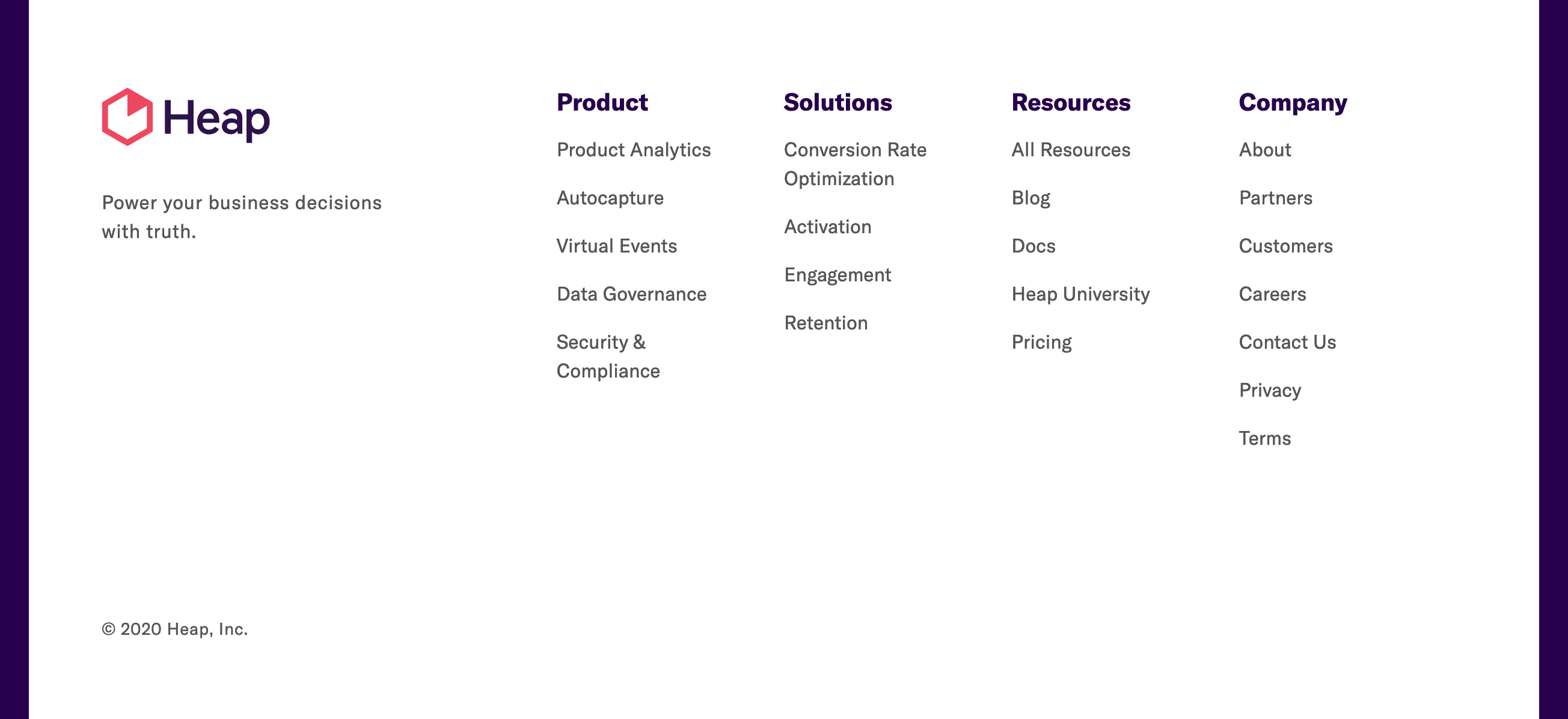 Heap Footer component screenshot