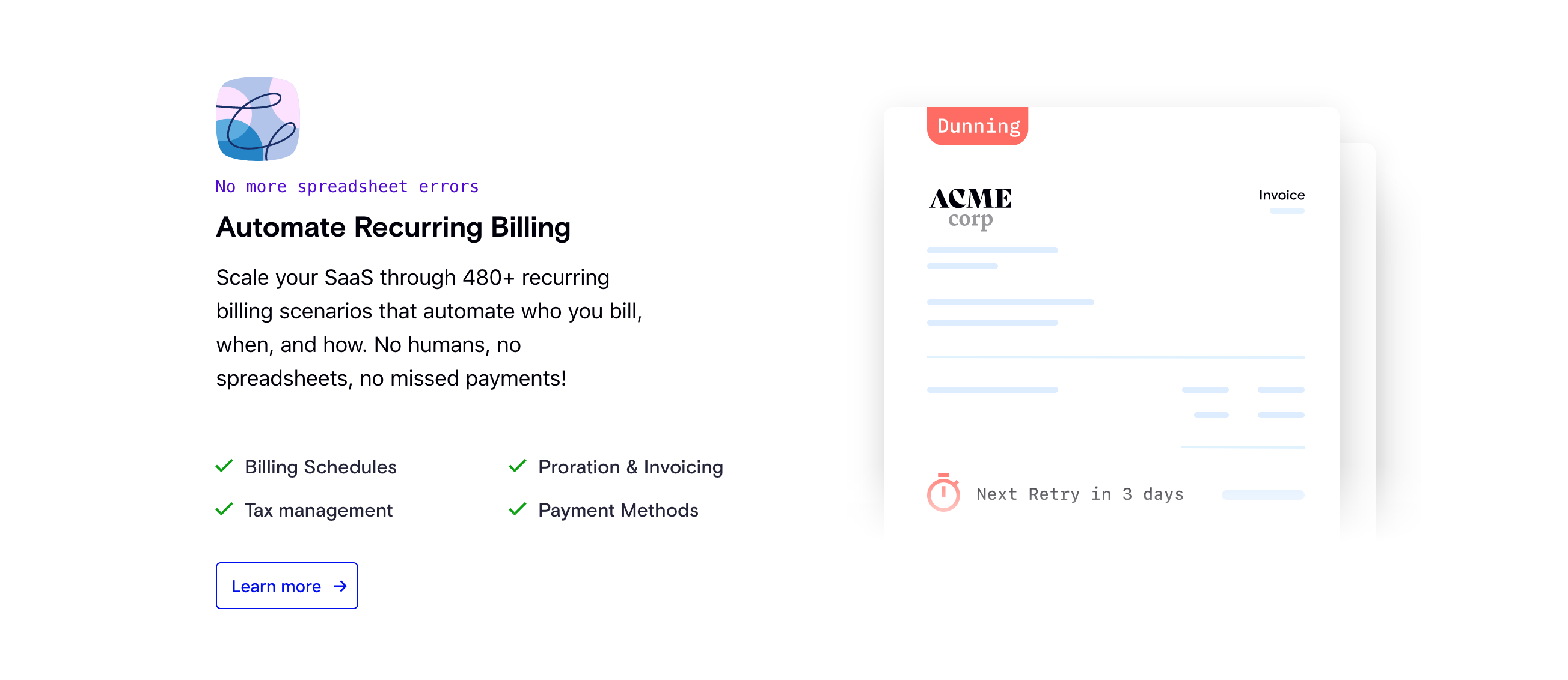 Chargebee Feature component screenshot