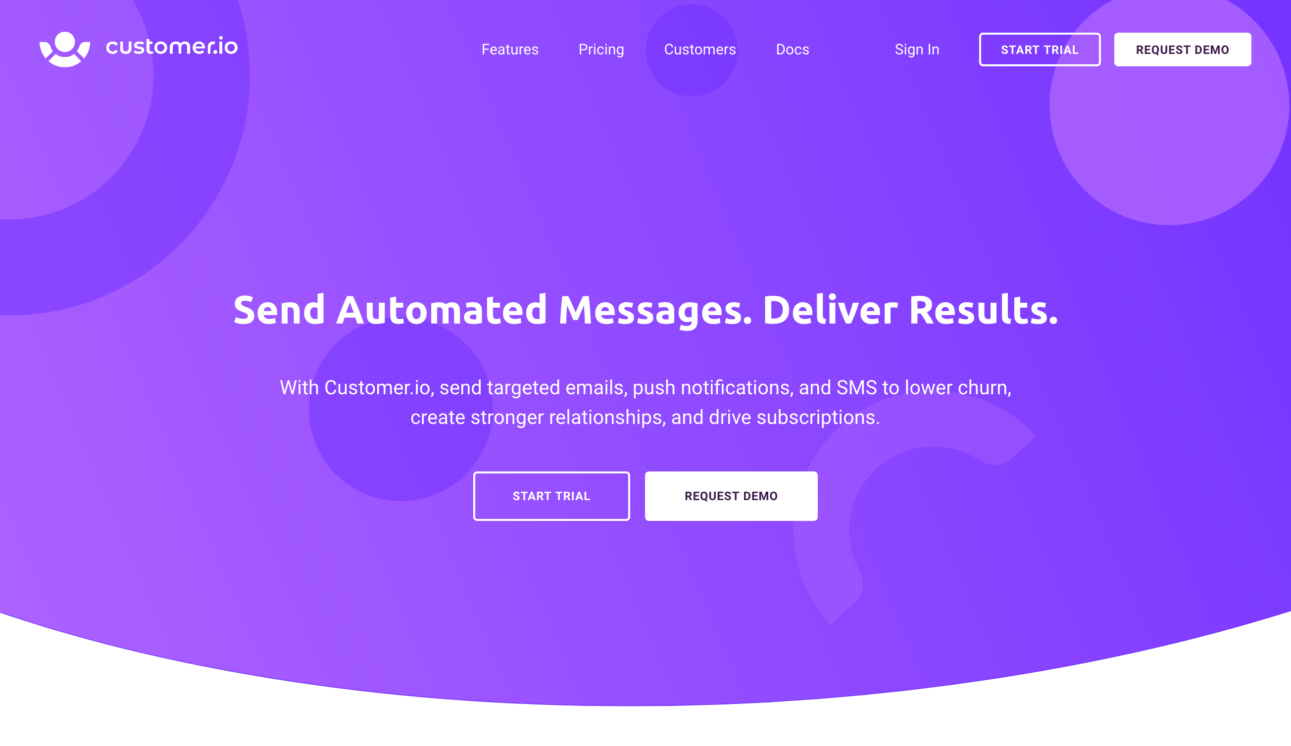 Customer Hero component screenshot