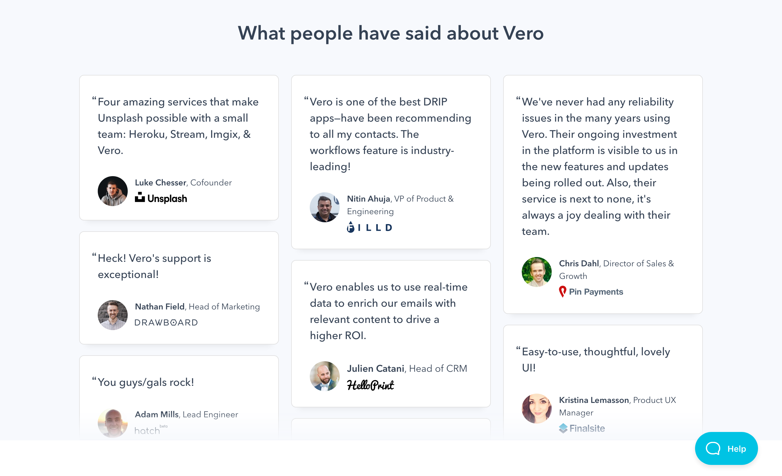 Getvero Testimonial component screenshot