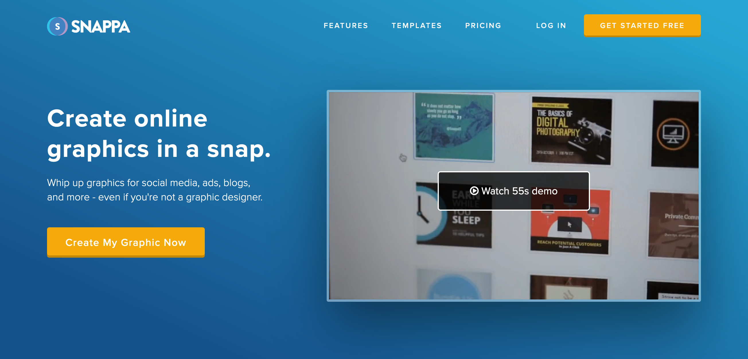Snappa Hero component screenshot