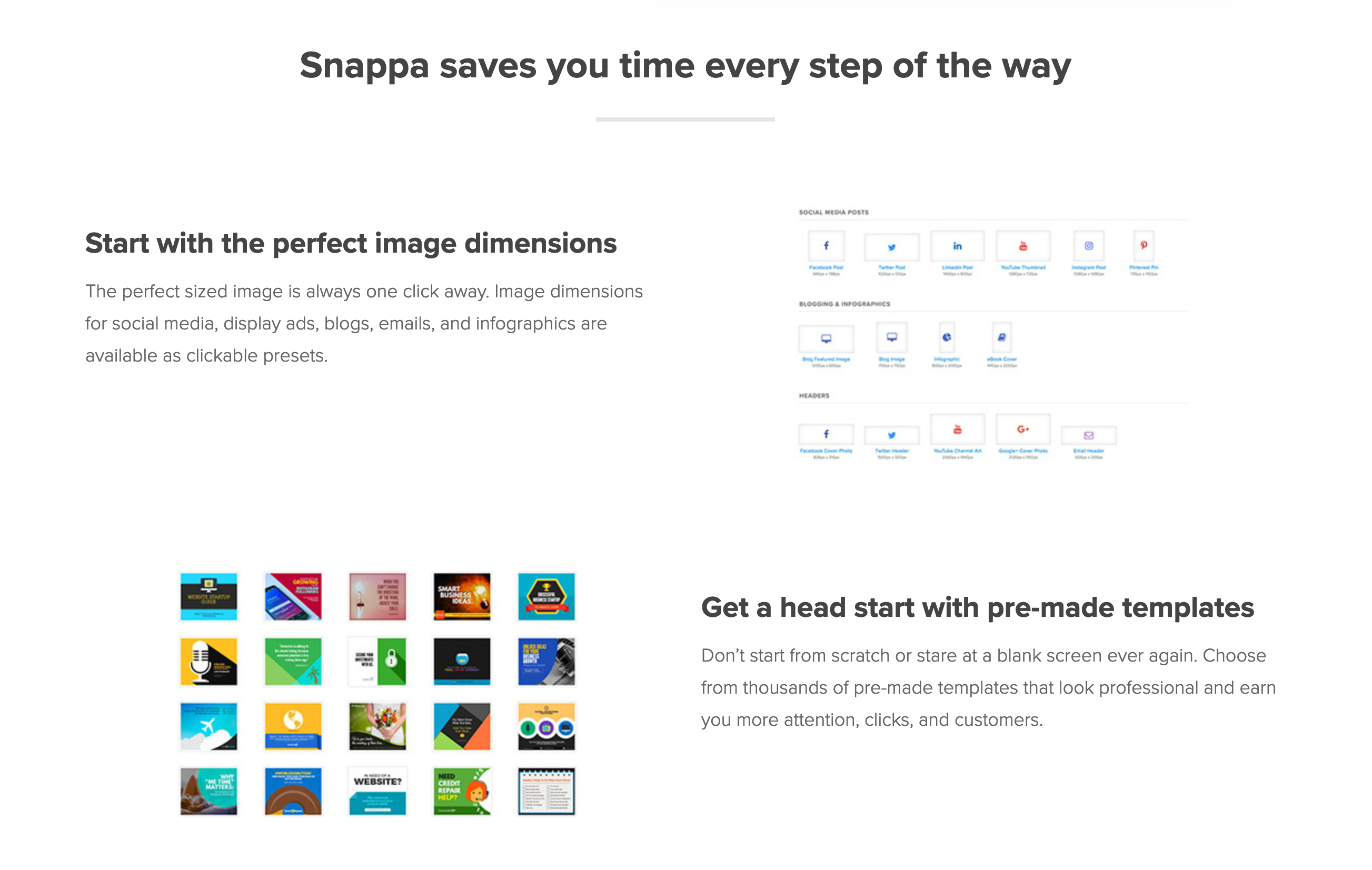 Snappa Feature component screenshot