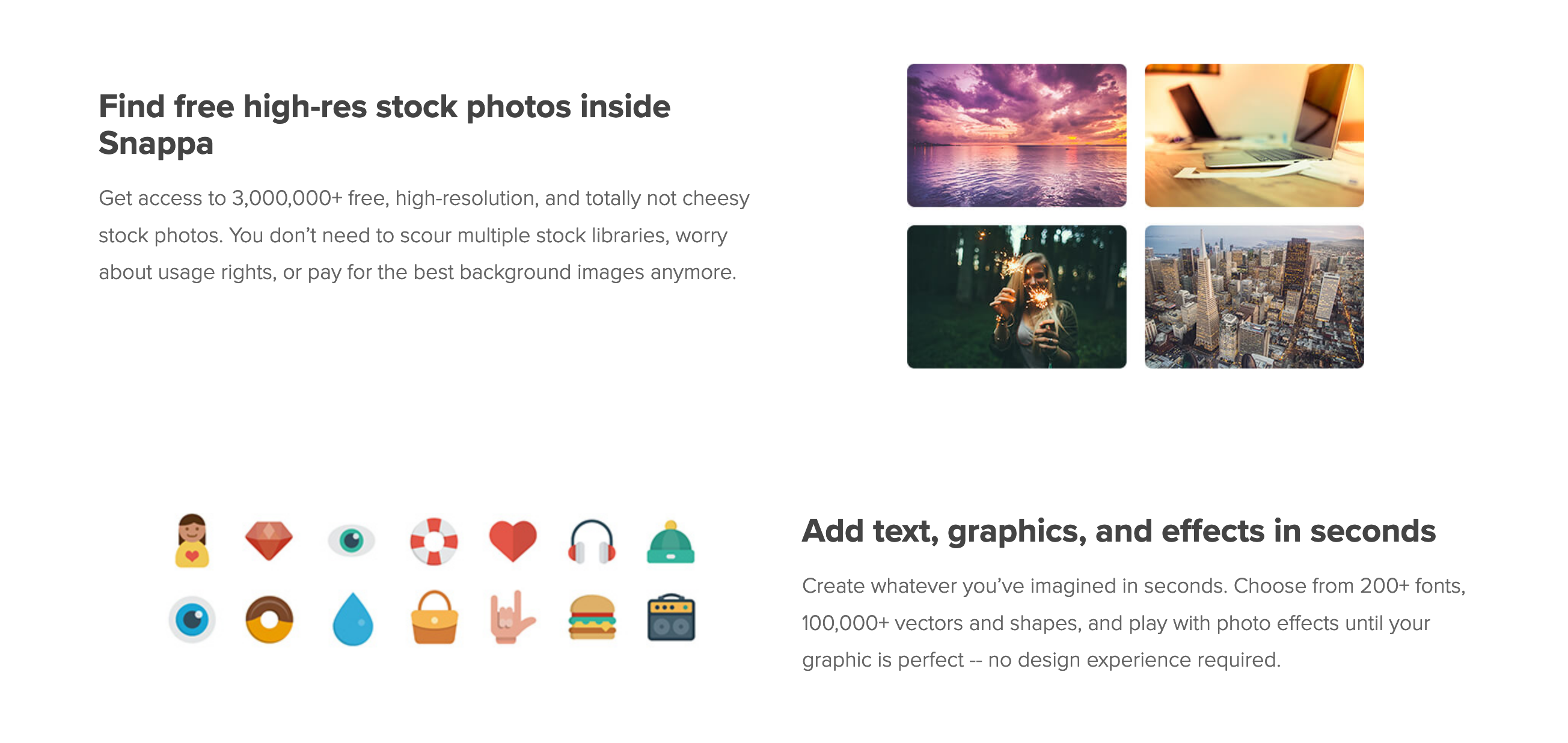 Snappa Feature component screenshot