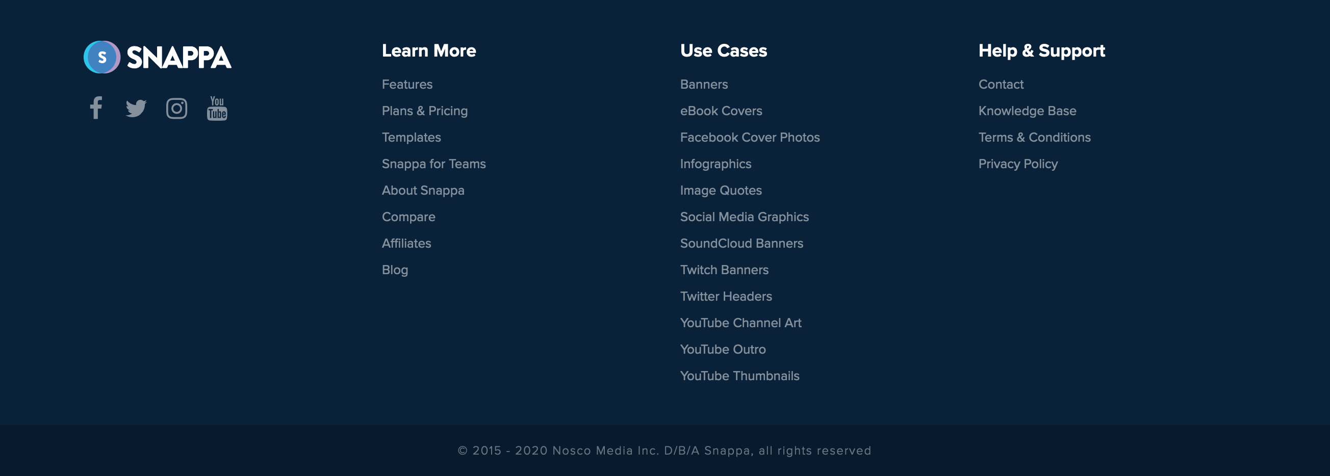 Snappa Footer component screenshot
