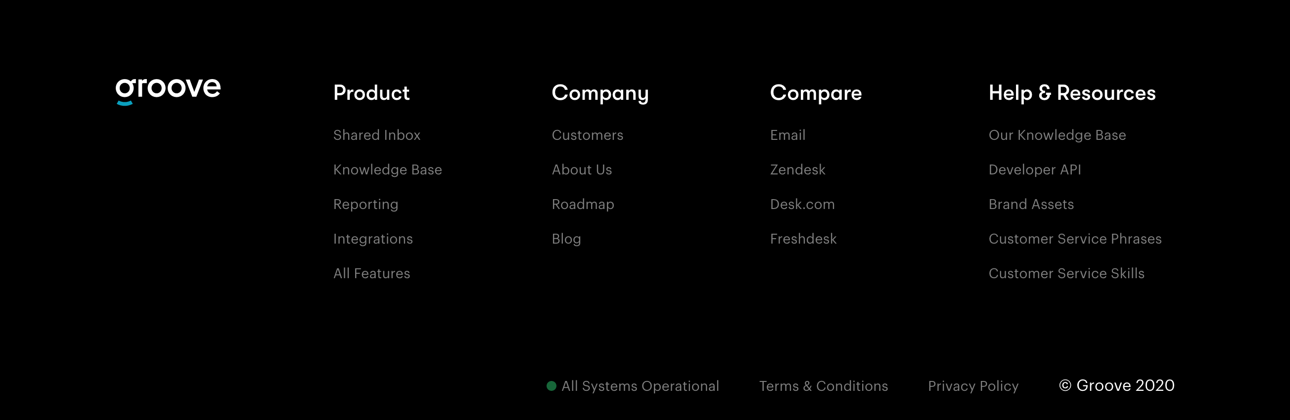 Groove Footer component screenshot
