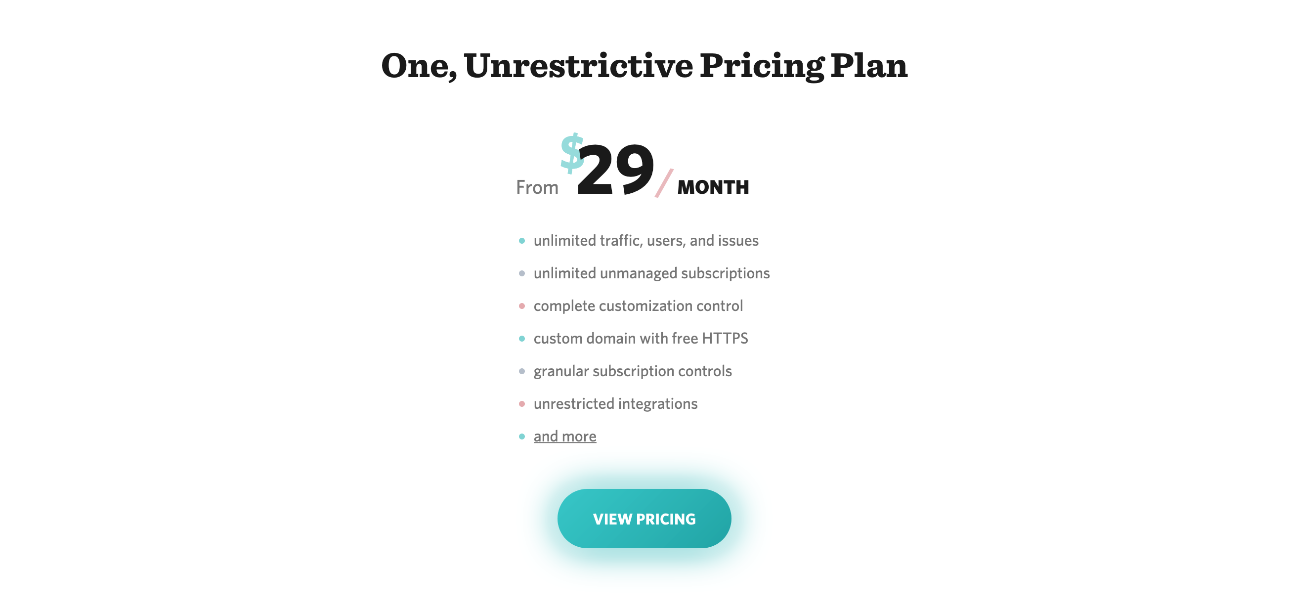 Hund Pricing component screenshot