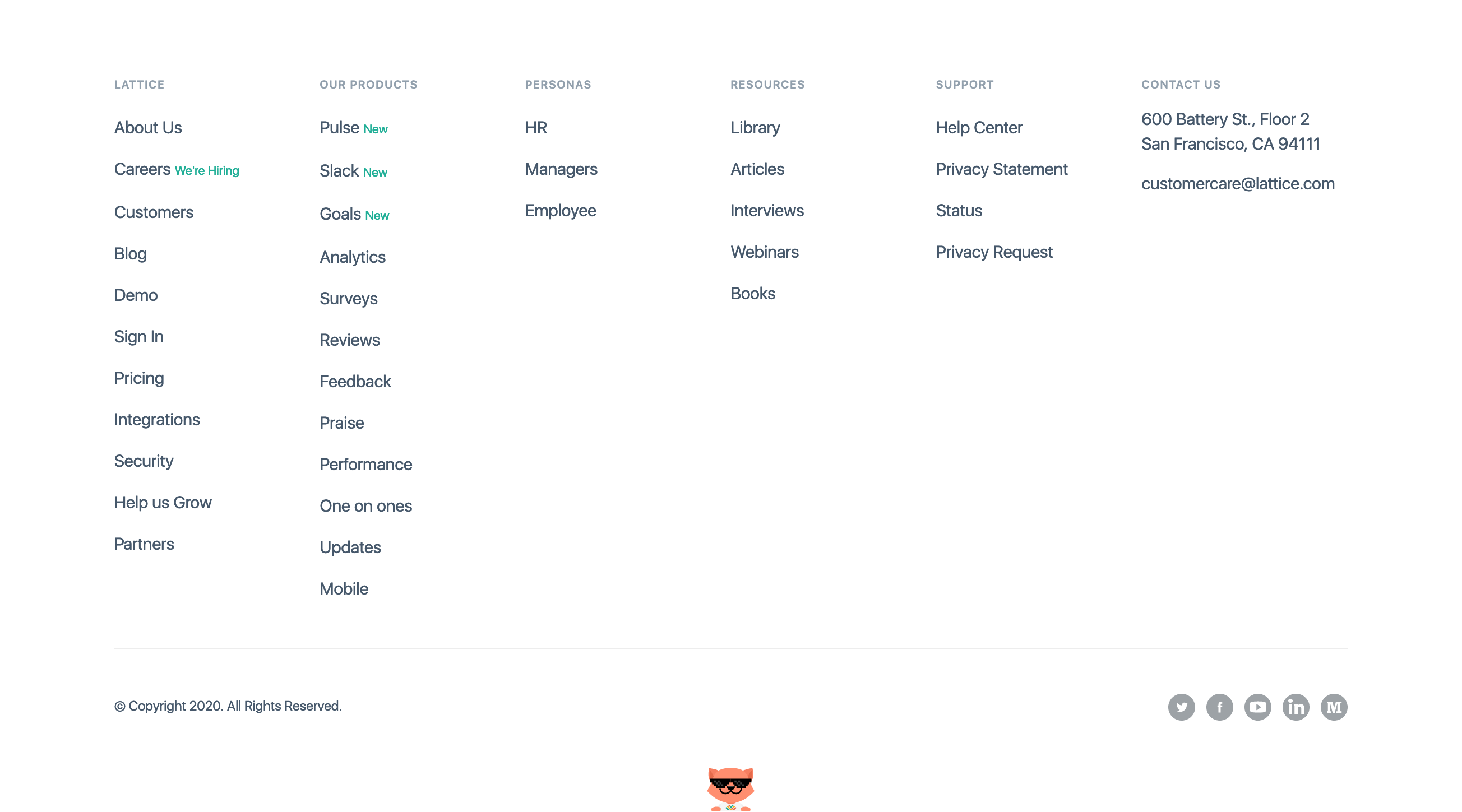 Latticehq Footer component screenshot