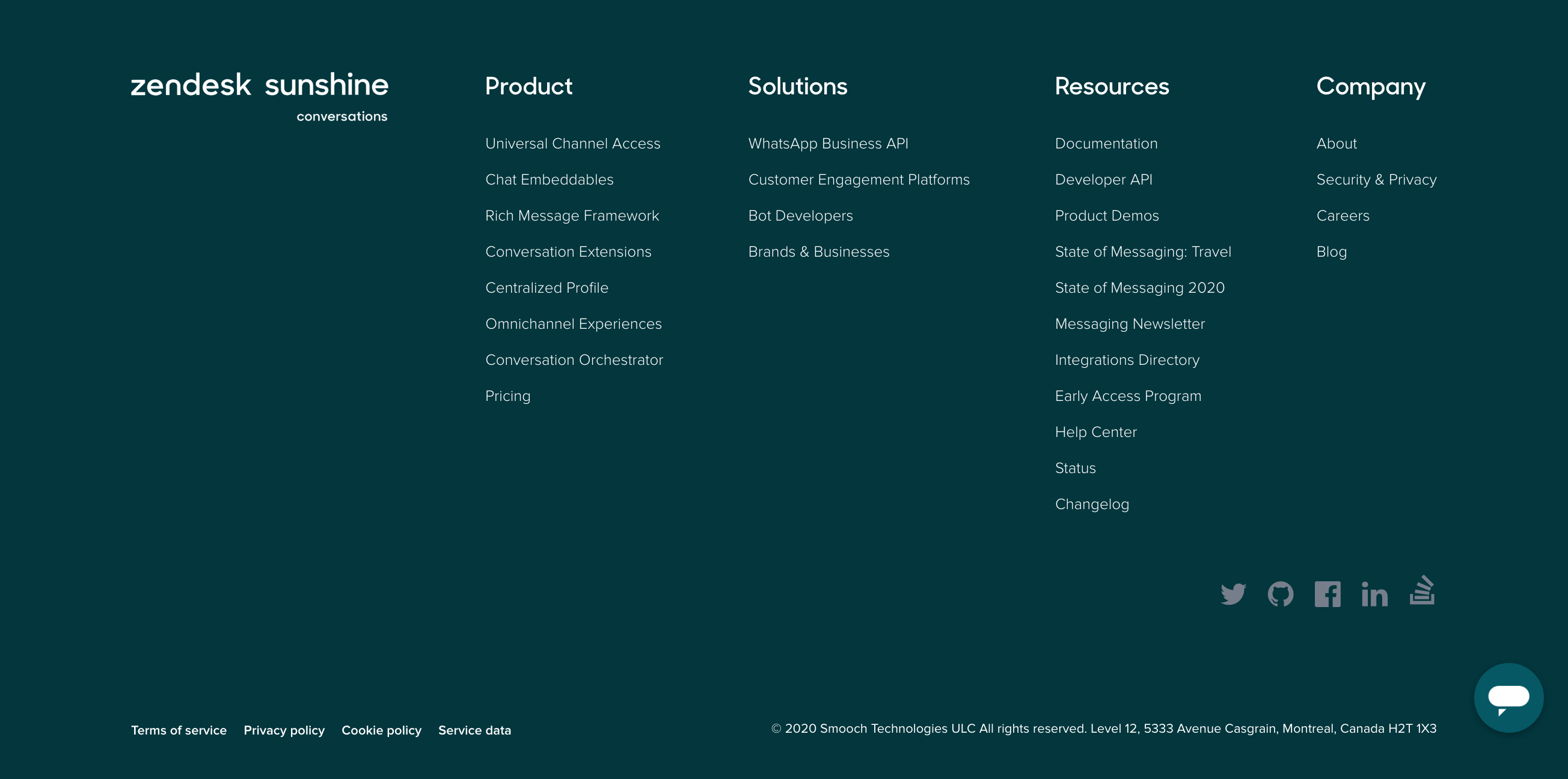 Smooch Footer component screenshot