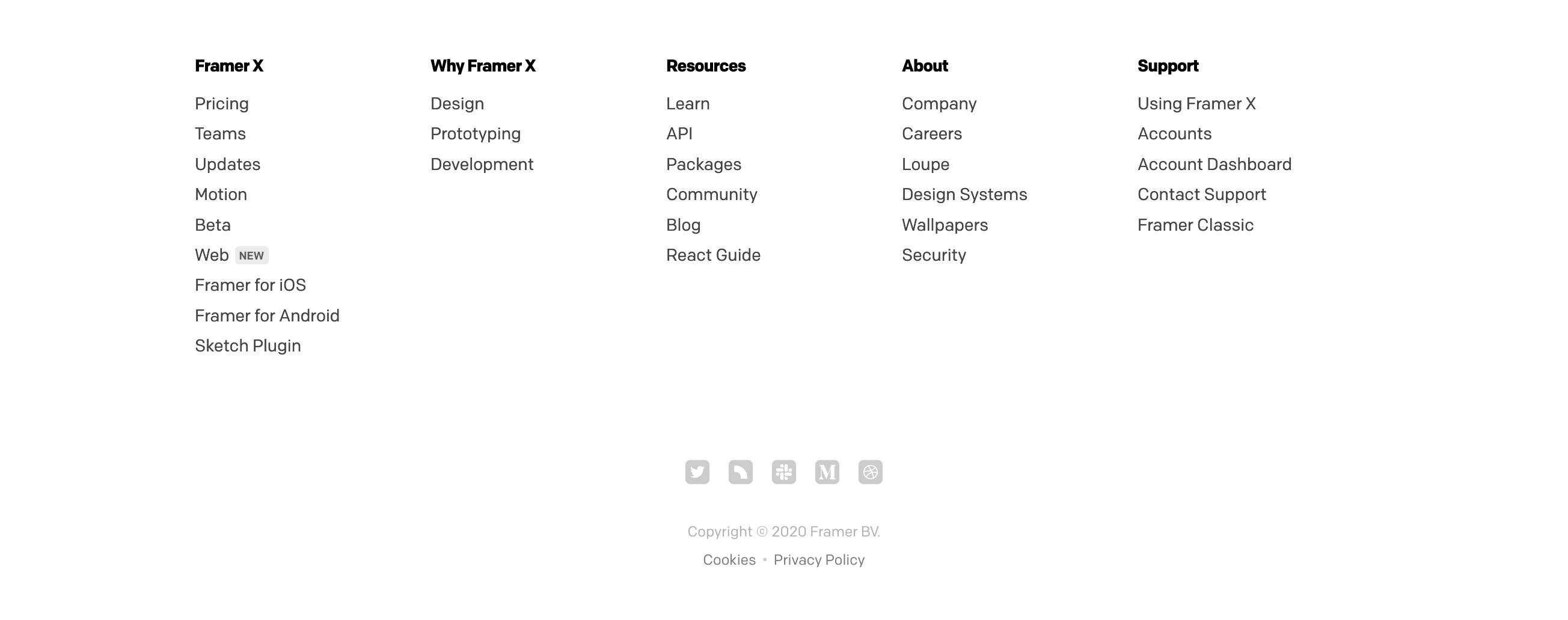 Framer Footer component screenshot