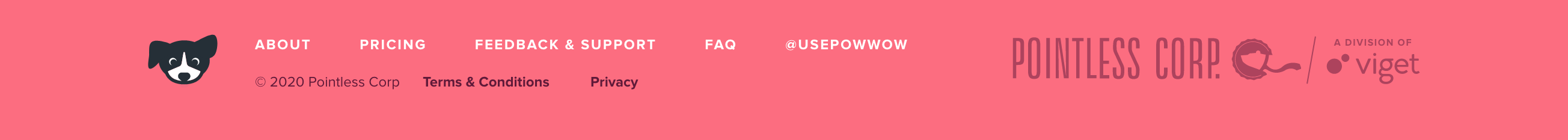Usepowwow Footer component screenshot