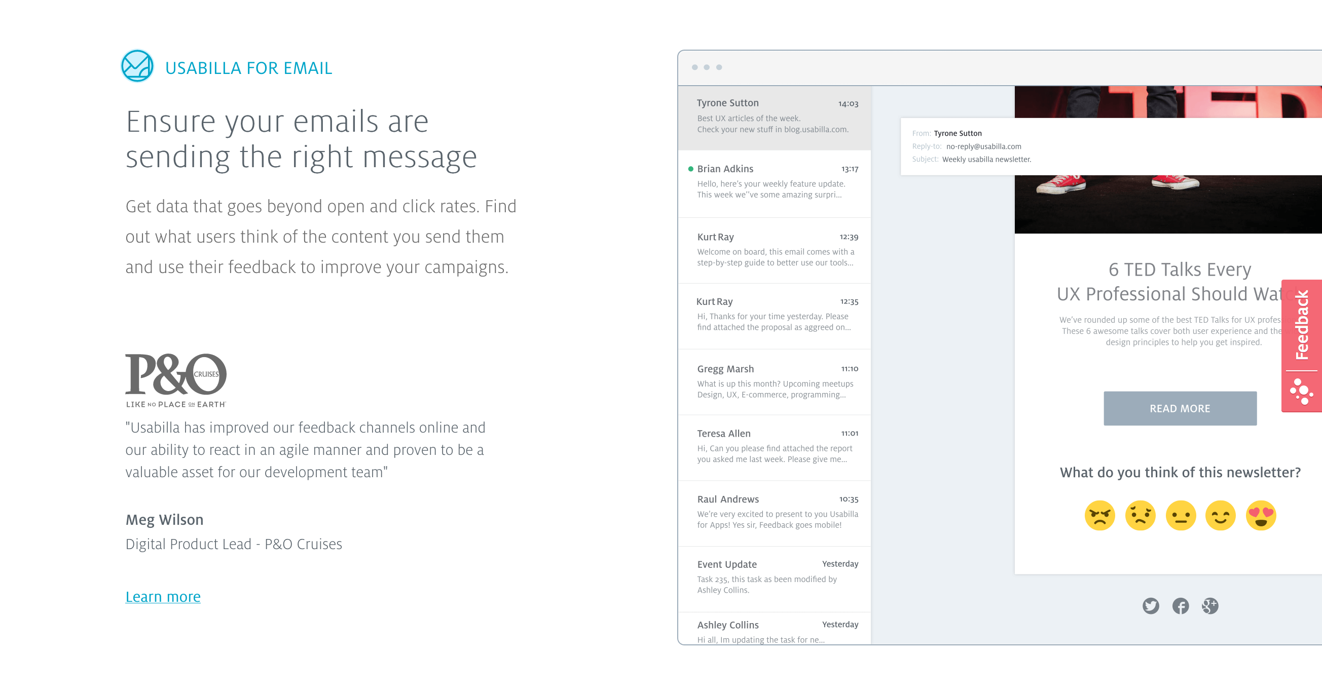 Usabilla  component screenshot